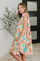 Bless Your Love Tiered Dress in Ivory, Orange and Mint Womens Ave Shops- Tilden Co.