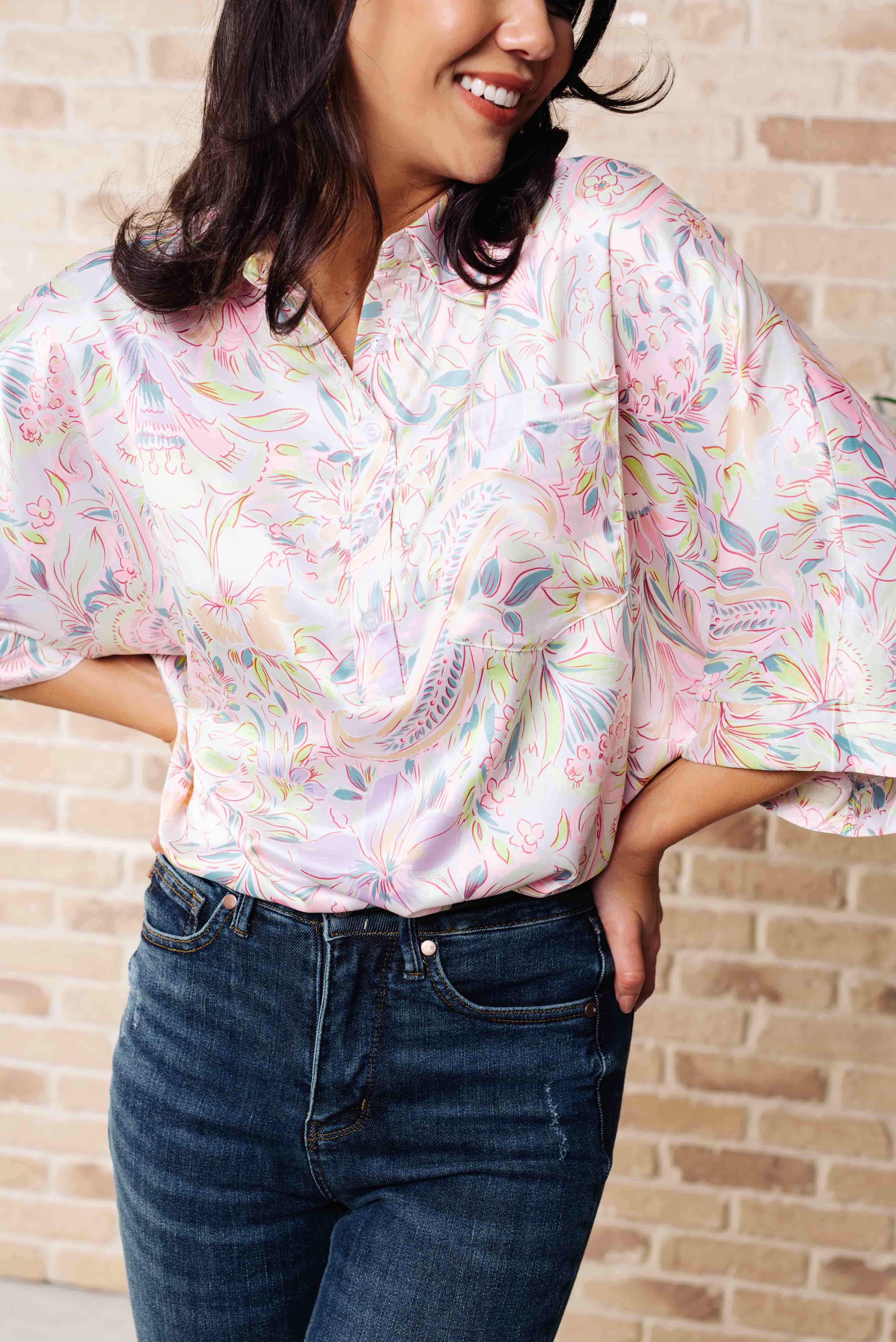 Blissful Botanicals Blouse Tops Ave Shops- Tilden Co.