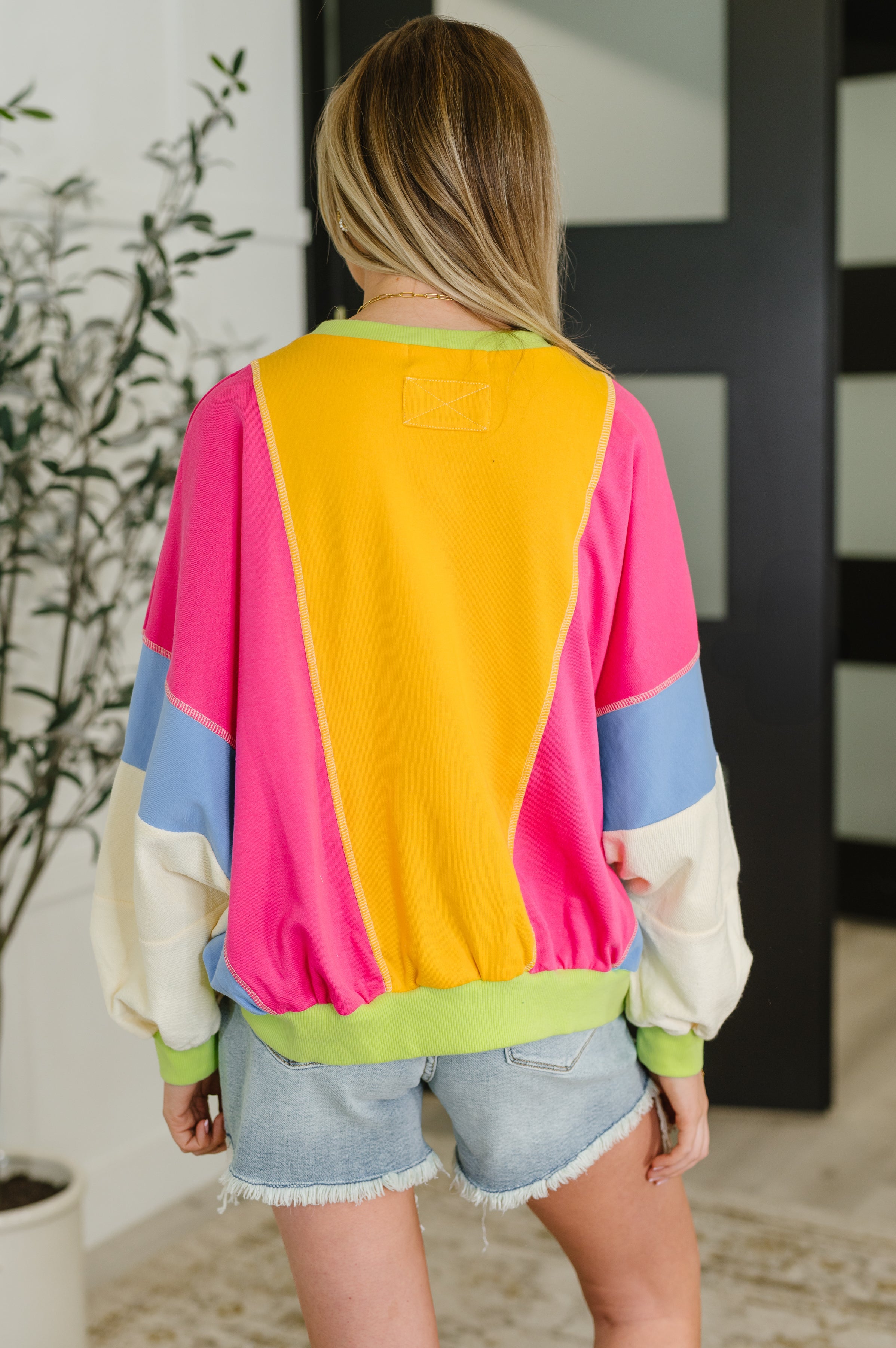 Blockbuster Color Block Pullover in Bright Womens Ave Shops- Tilden Co.