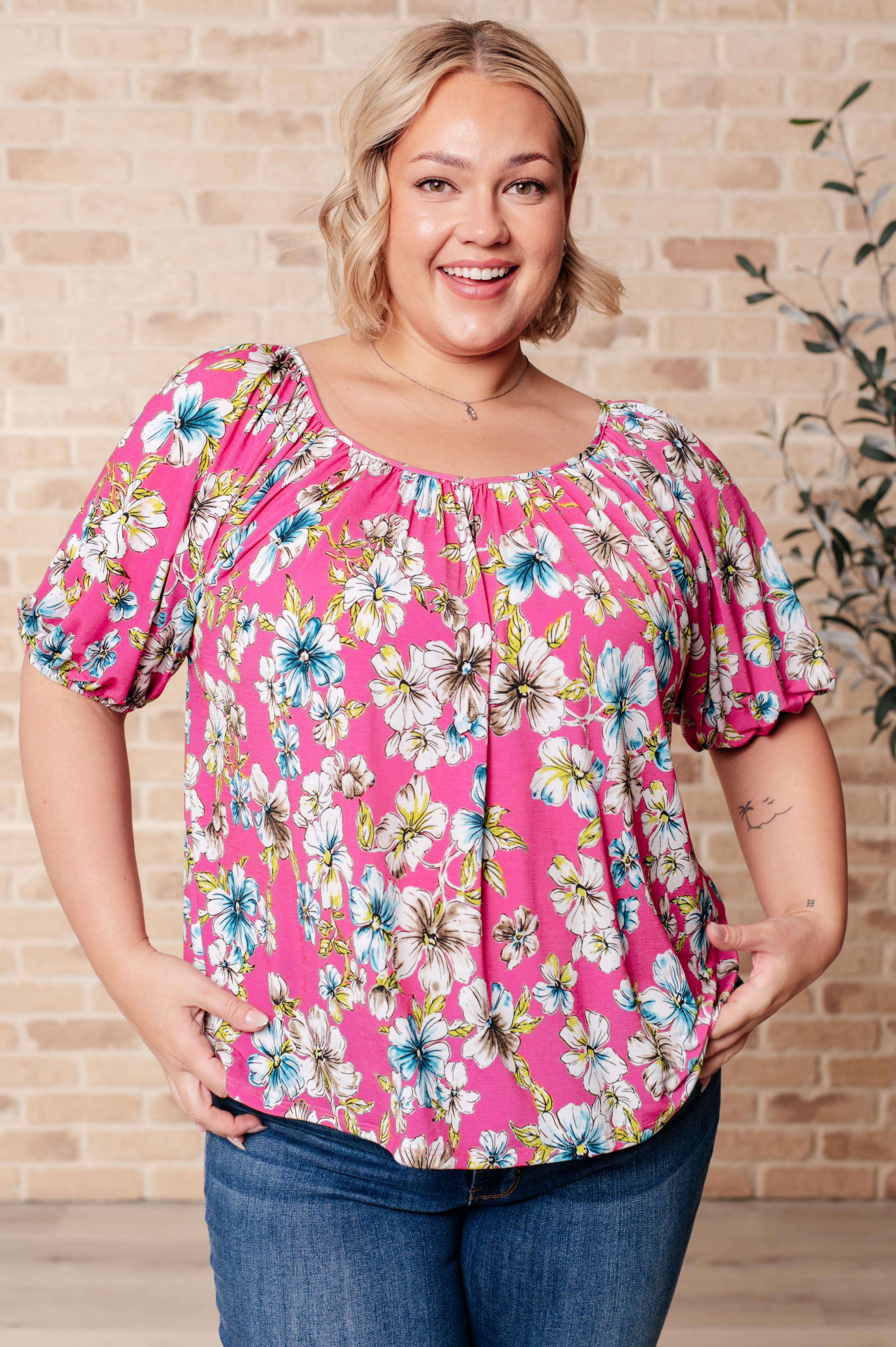 Bloom So Bright Floral Top Tops Ave Shops- Tilden Co.