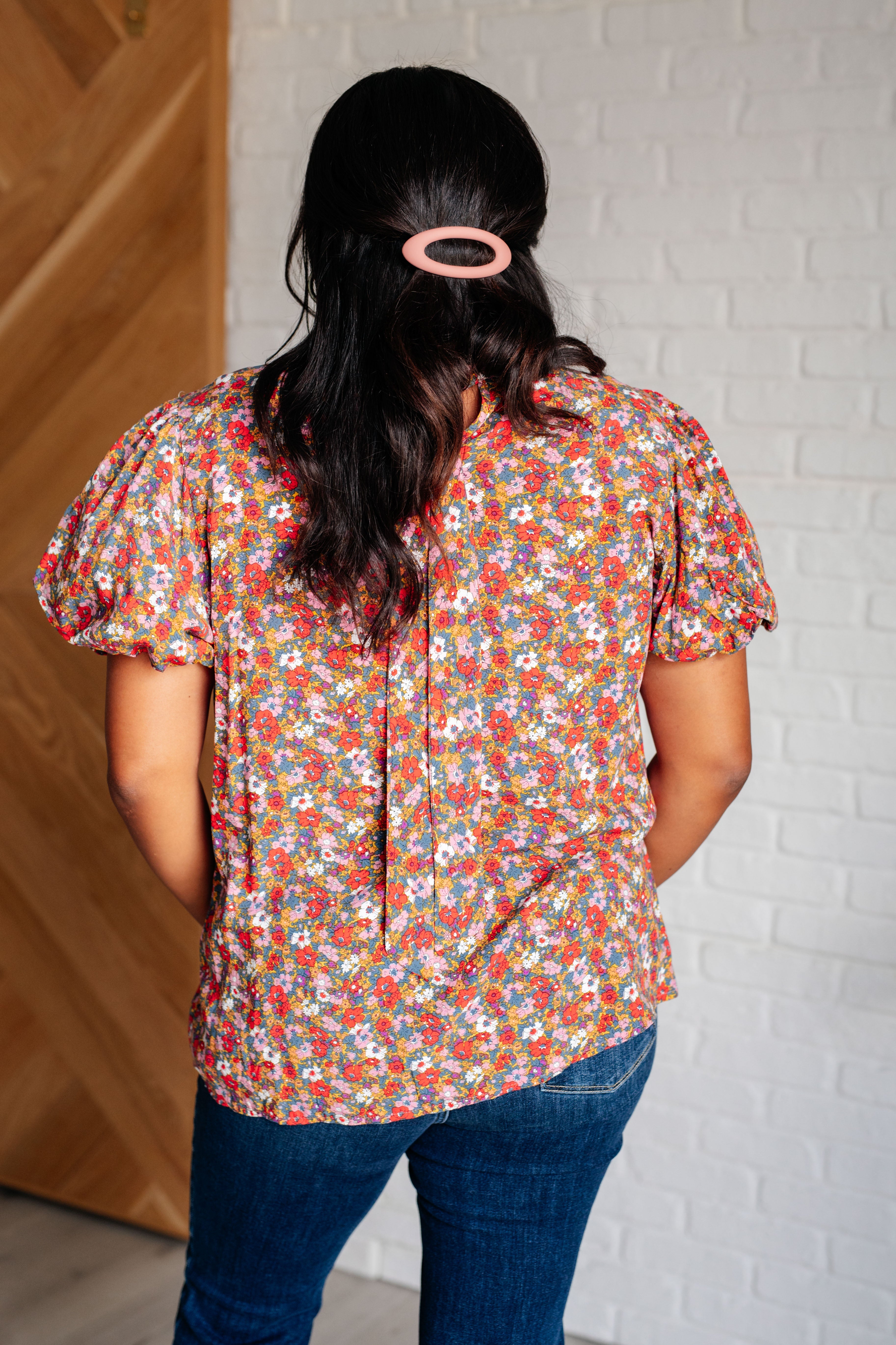 Bohemian Moment Floral Mock Neck Blouse Blouses Ave Shops- Tilden Co.