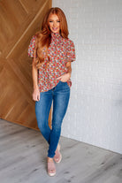 Bohemian Moment Floral Mock Neck Blouse Blouses Ave Shops- Tilden Co.