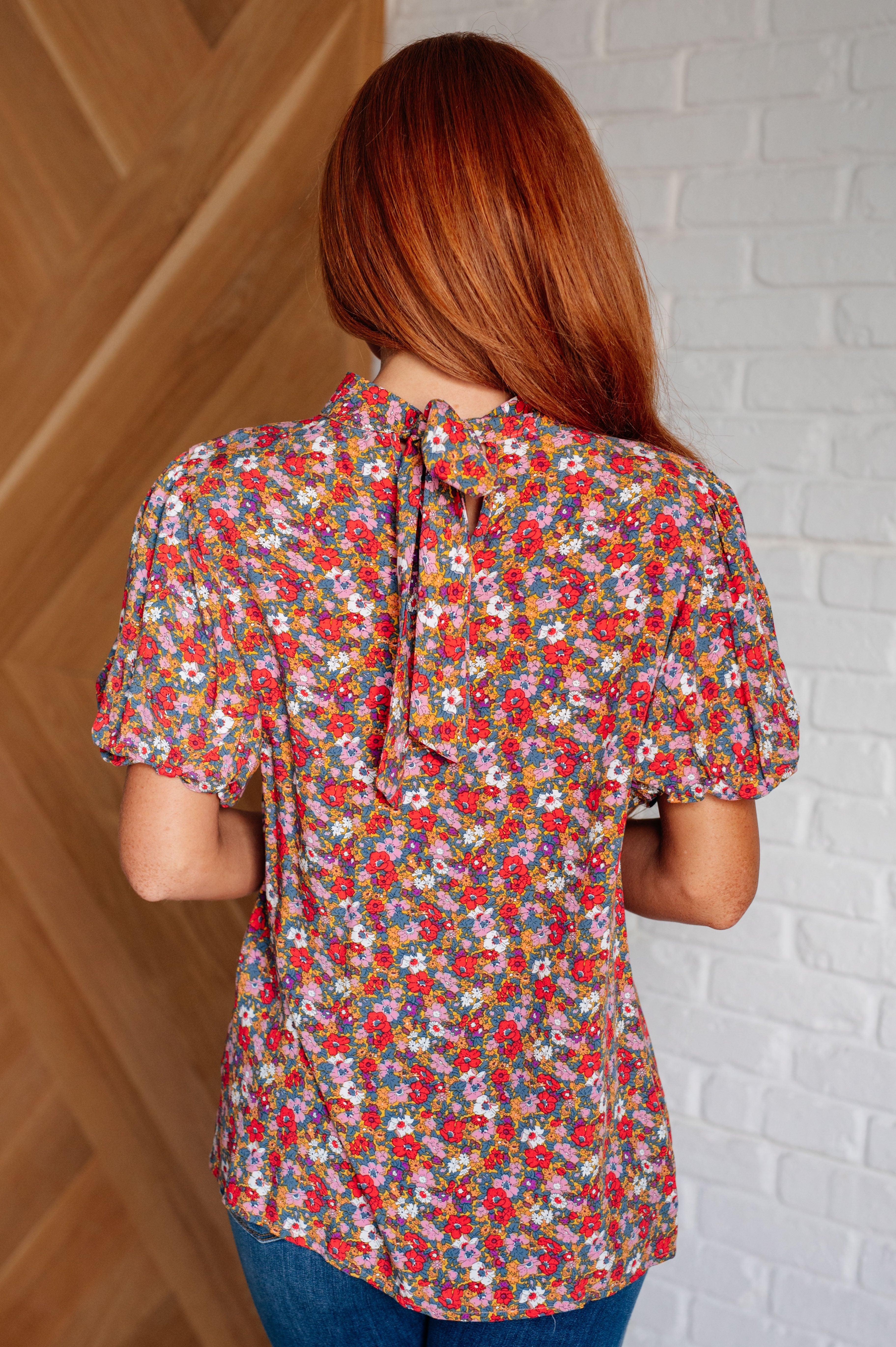Bohemian Moment Floral Mock Neck Blouse Blouses Ave Shops- Tilden Co.