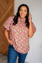 Bohemian Moment Floral Mock Neck Blouse Blouses Ave Shops- Tilden Co.