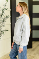 Bonbon Delight Half Zip Pullover in Grey Womens Ave Shops- Tilden Co.