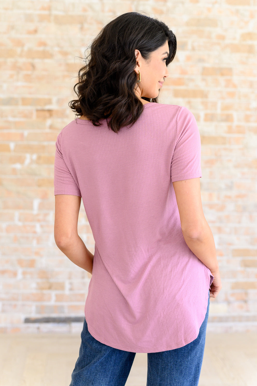 Born and Raised V-Neck Ribbed Top Tops Ave Shops- Tilden Co.