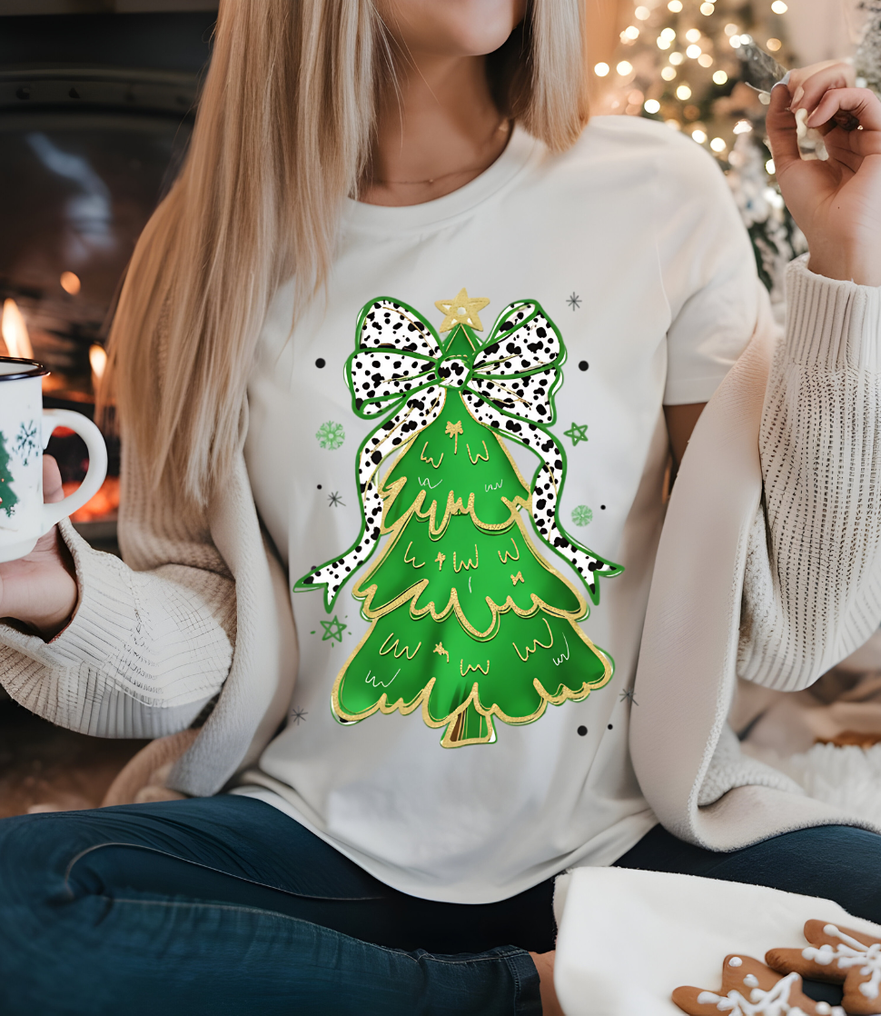 Bow-tiful Christmas Tree Graphic Tee and Sweatshirt Womens Ave Shops- Tilden Co.