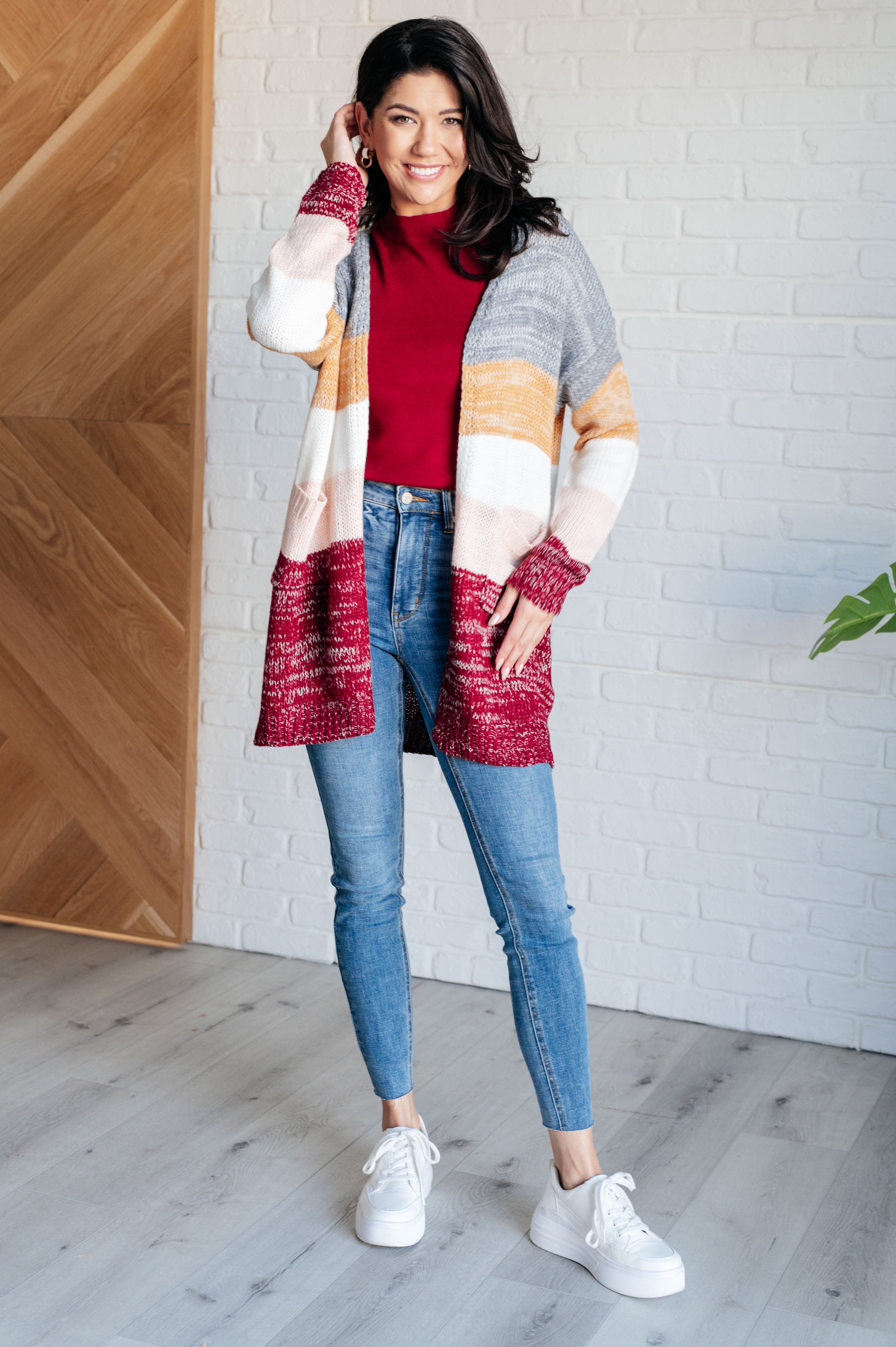 Bring the Warmth Color Block Cardigan Layers Ave Shops- Tilden Co.