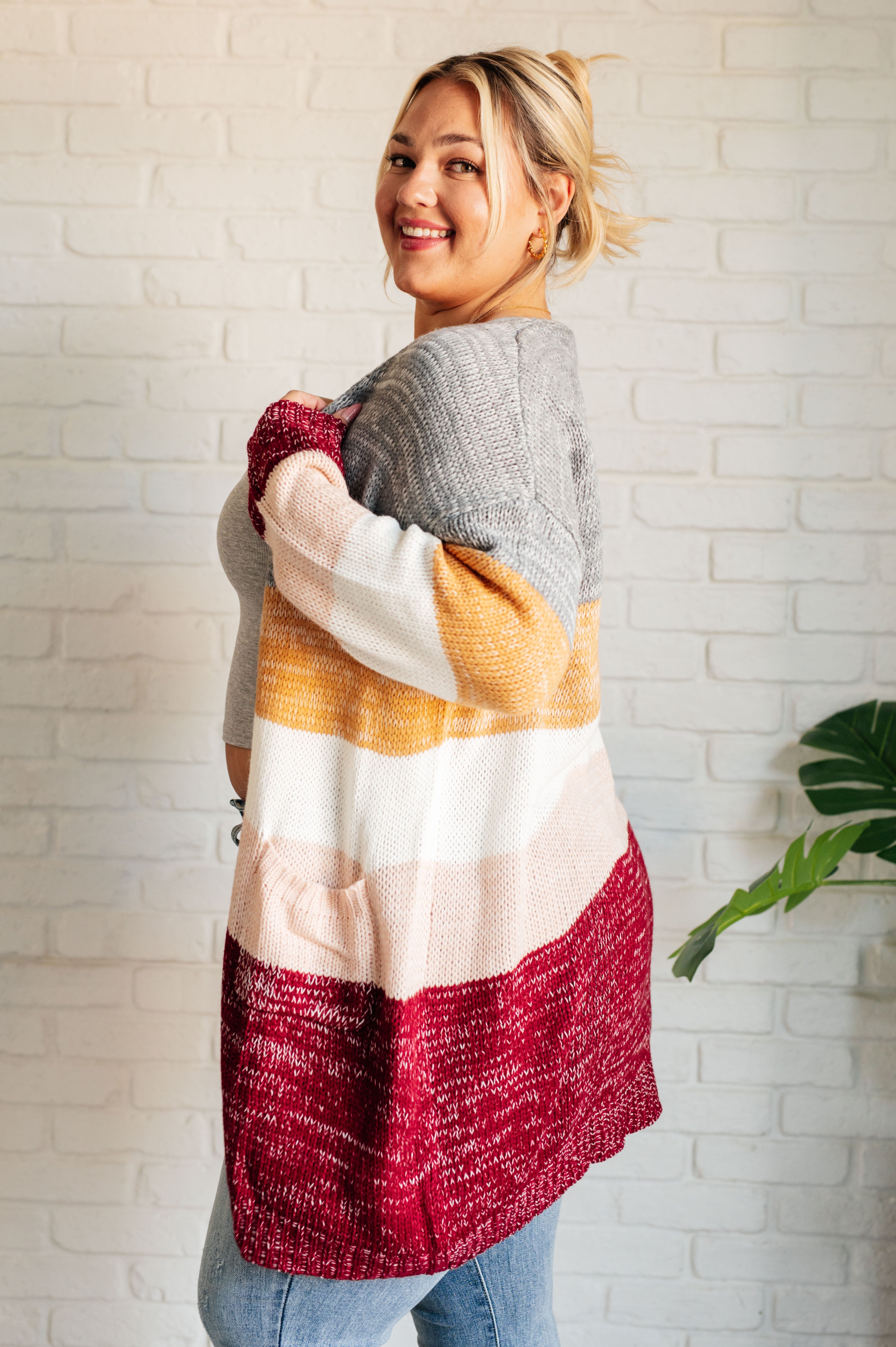 Bring the Warmth Color Block Cardigan Layers Ave Shops- Tilden Co.