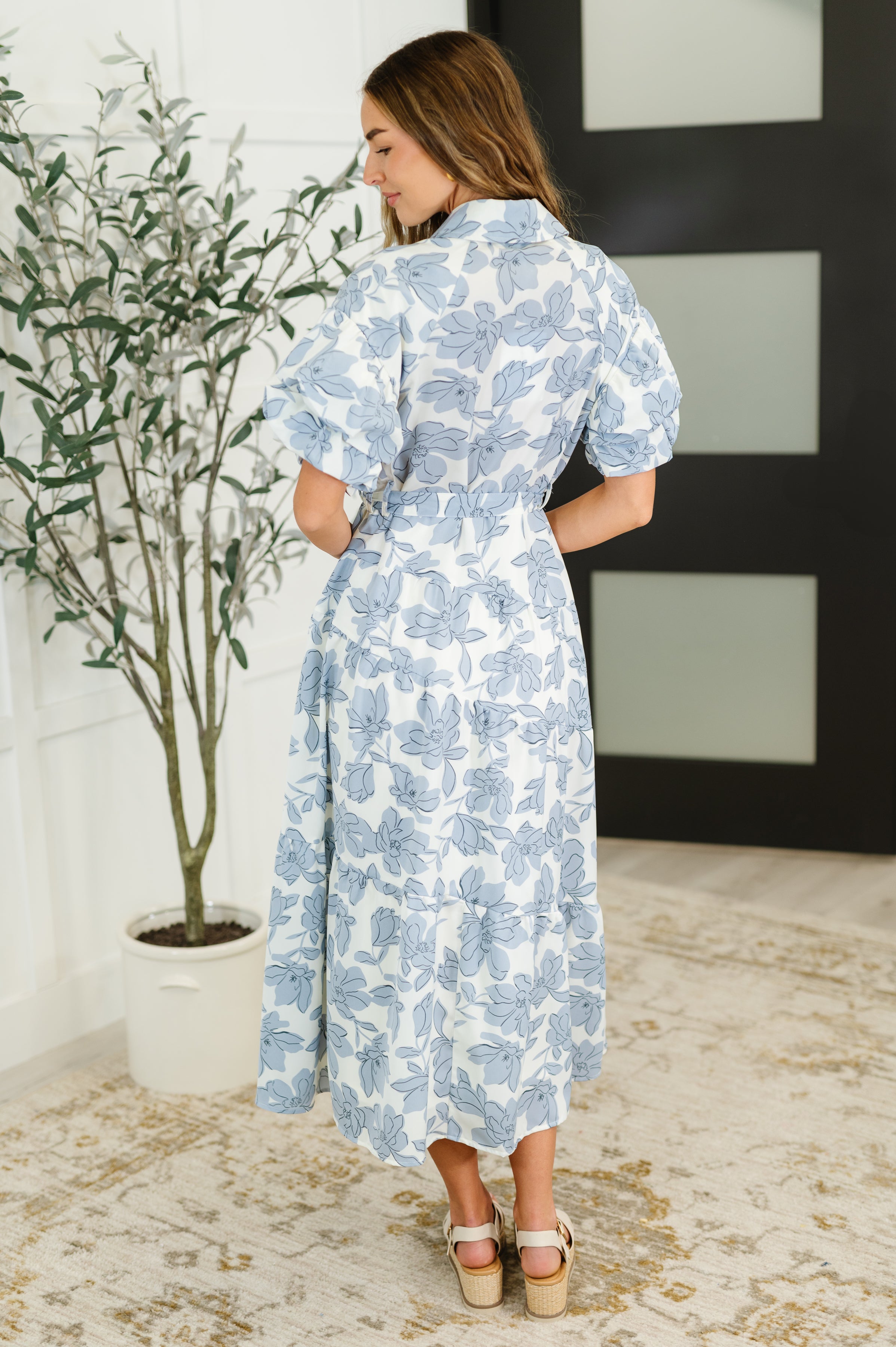 Budding Romance Collared Button-Down Dress Womens Ave Shops- Tilden Co.