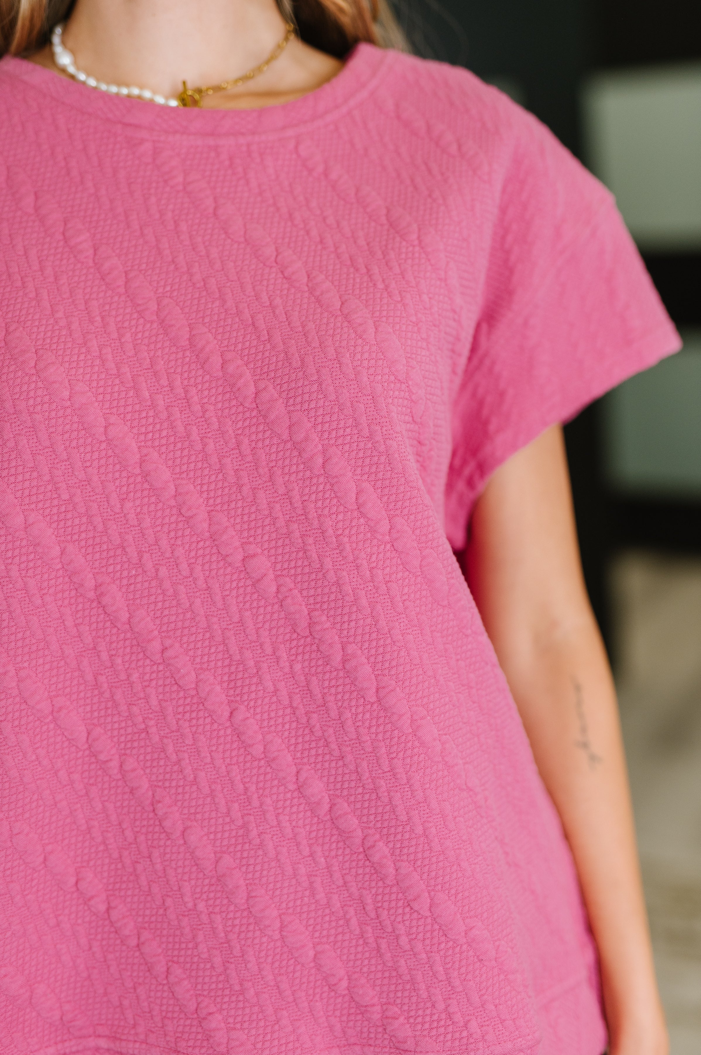 Can't Quit You Drop Shoulder Top in Magenta Womens Ave Shops- Tilden Co.