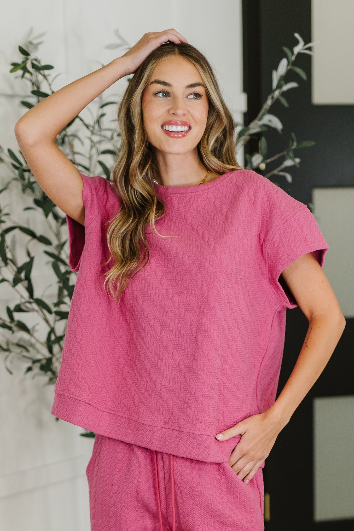 Can't Quit You Drop Shoulder Top in Magenta Womens Ave Shops- Tilden Co.