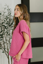Can't Quit You Drop Shoulder Top in Magenta Womens Ave Shops- Tilden Co.