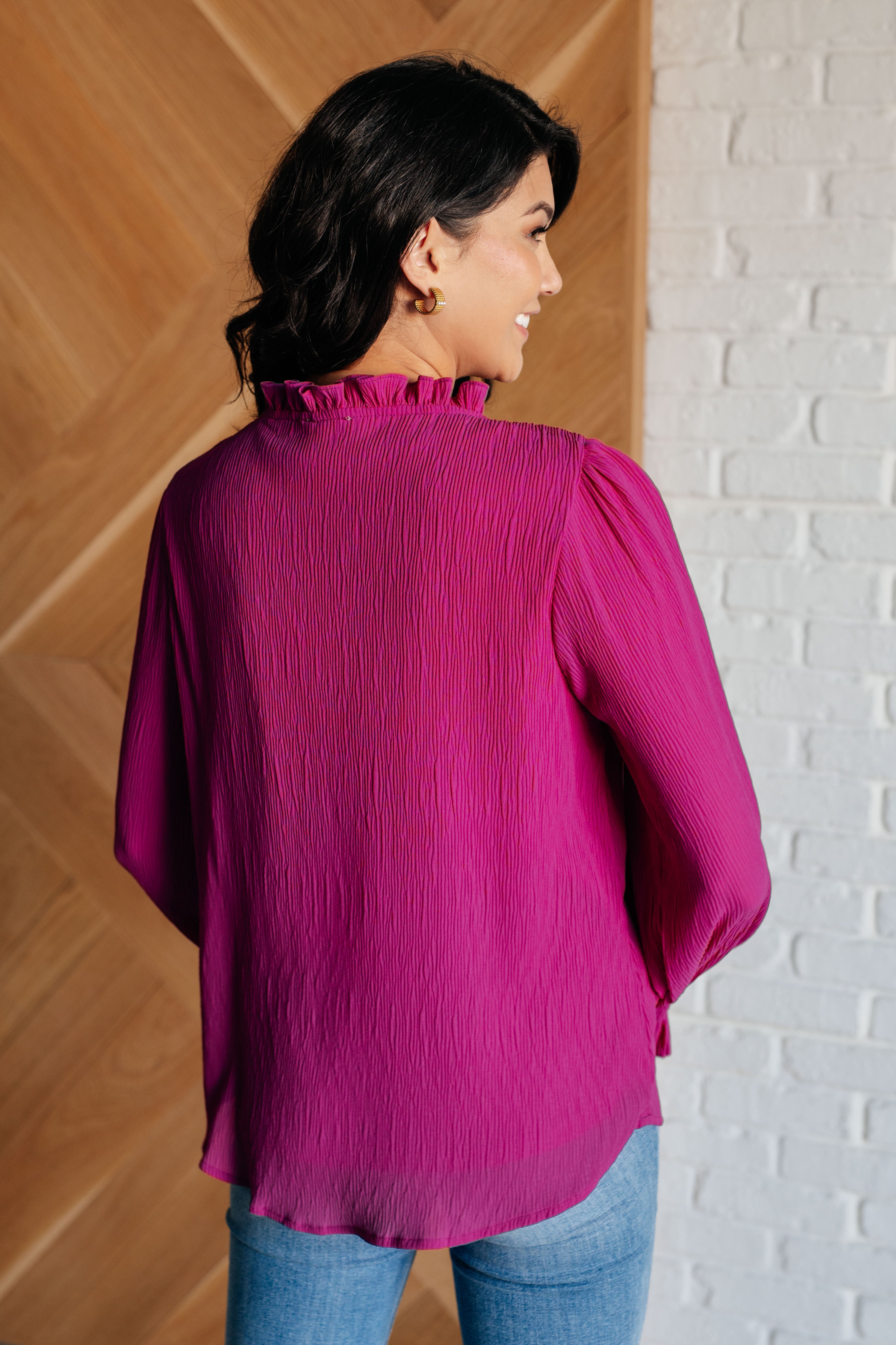 Candid Moment Ruffle Neckline Blouse Blouses Ave Shops- Tilden Co.