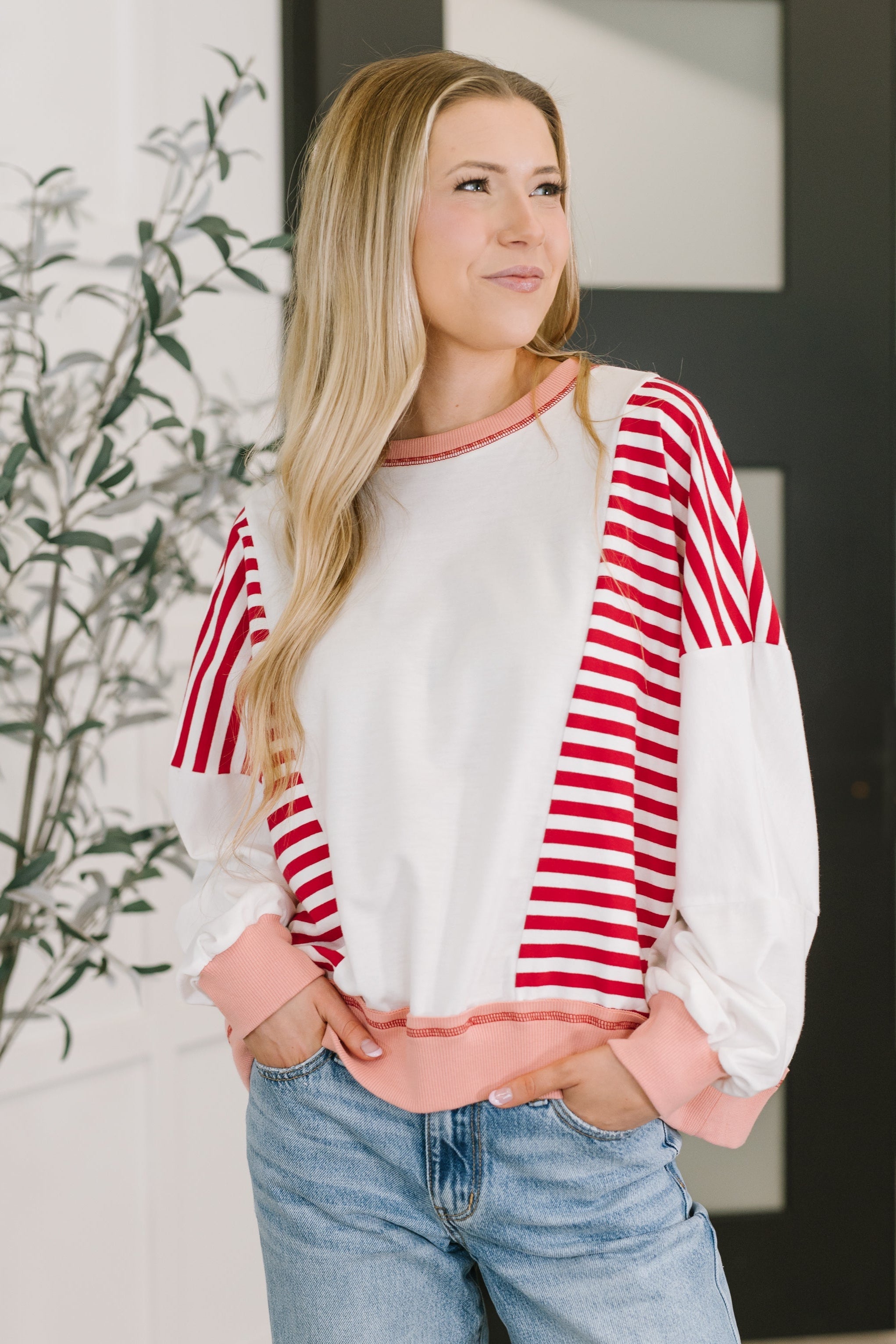 Candy Stripes & Chill Sweatshirt Womens Ave Shops- Tilden Co.