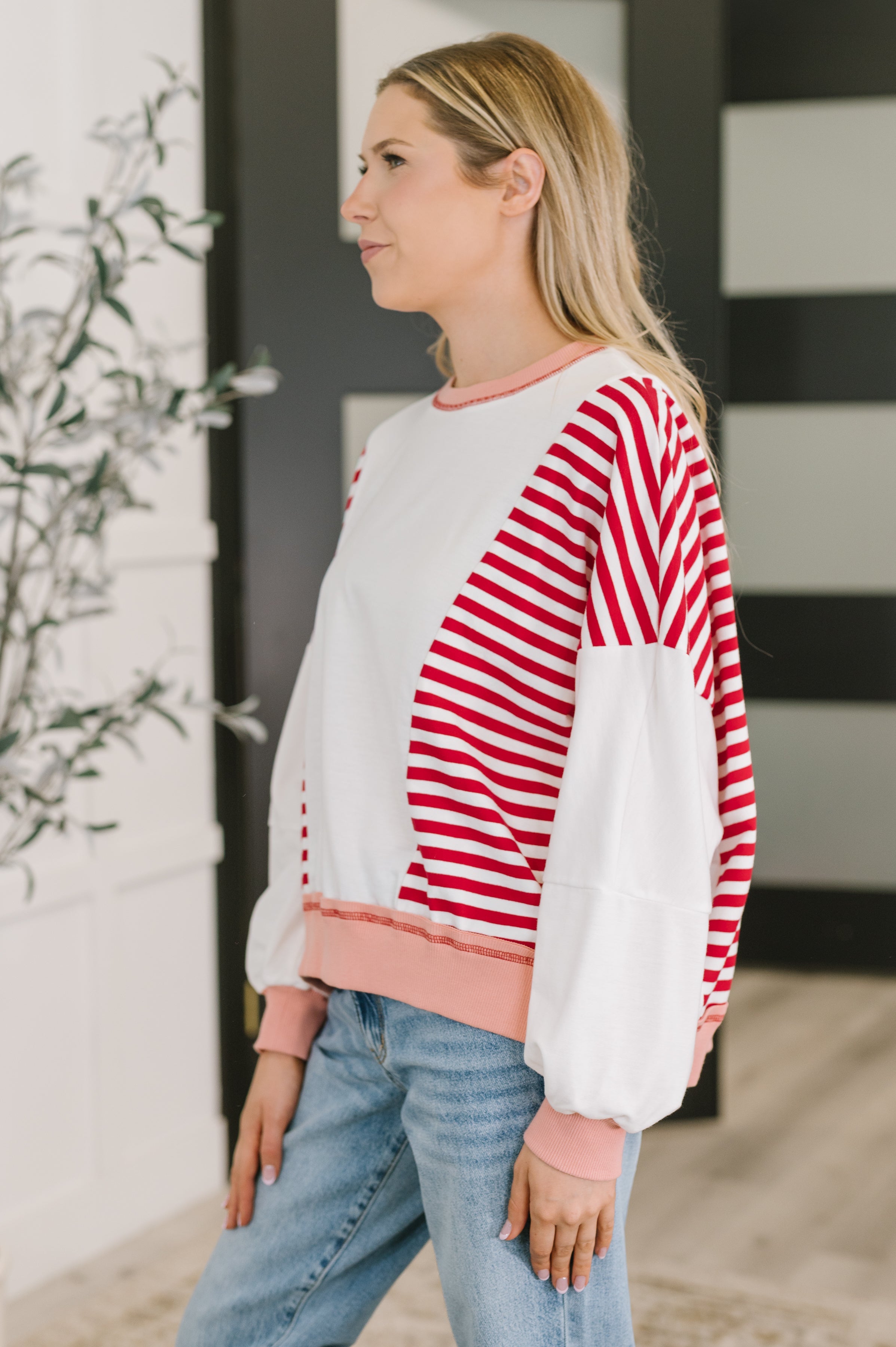 Candy Stripes & Chill Sweatshirt Womens Ave Shops- Tilden Co.
