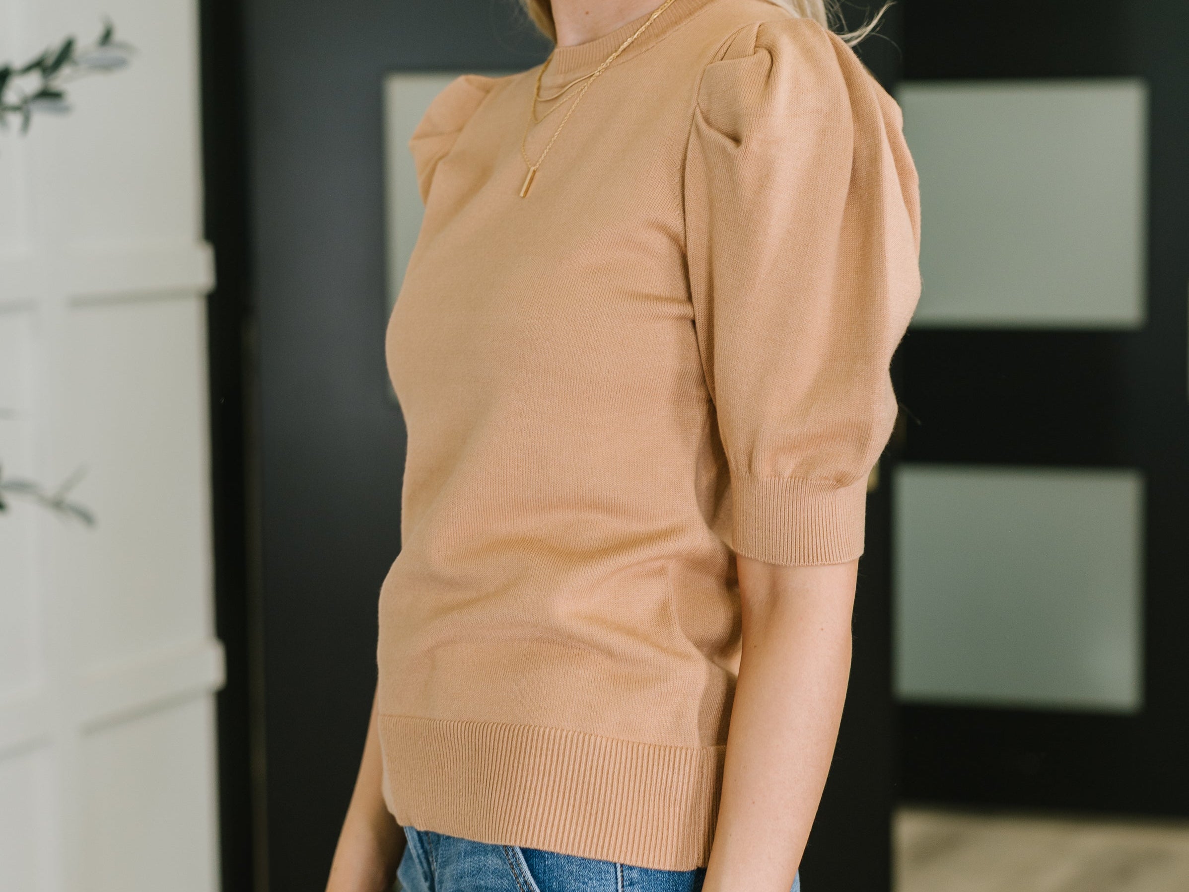 Casually Classy Puff Sleeve Blouse in Brush Womens Ave Shops- Tilden Co.