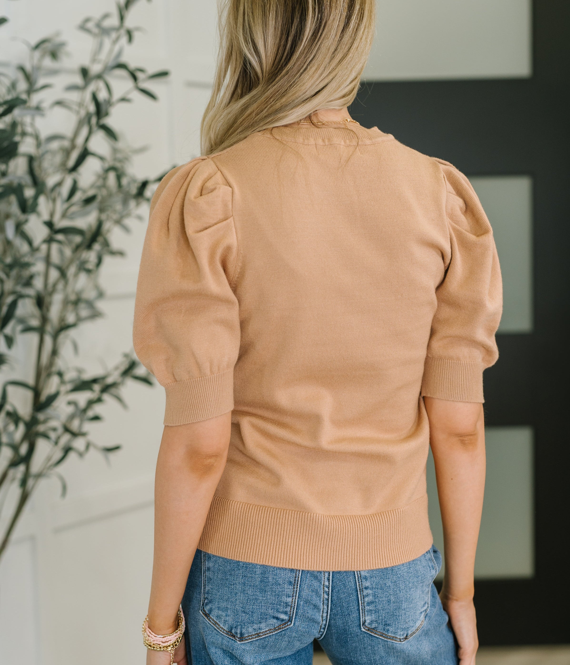 Casually Classy Puff Sleeve Blouse in Brush Womens Ave Shops- Tilden Co.