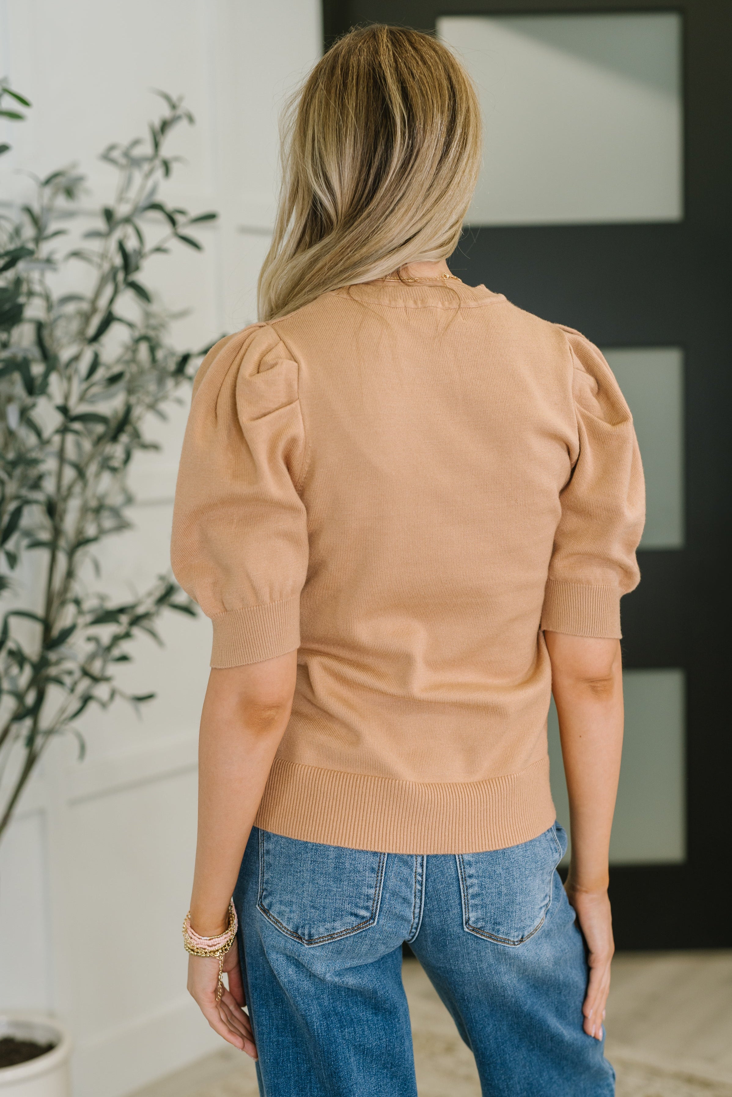 Casually Classy Puff Sleeve Blouse in Brush Womens Ave Shops- Tilden Co.