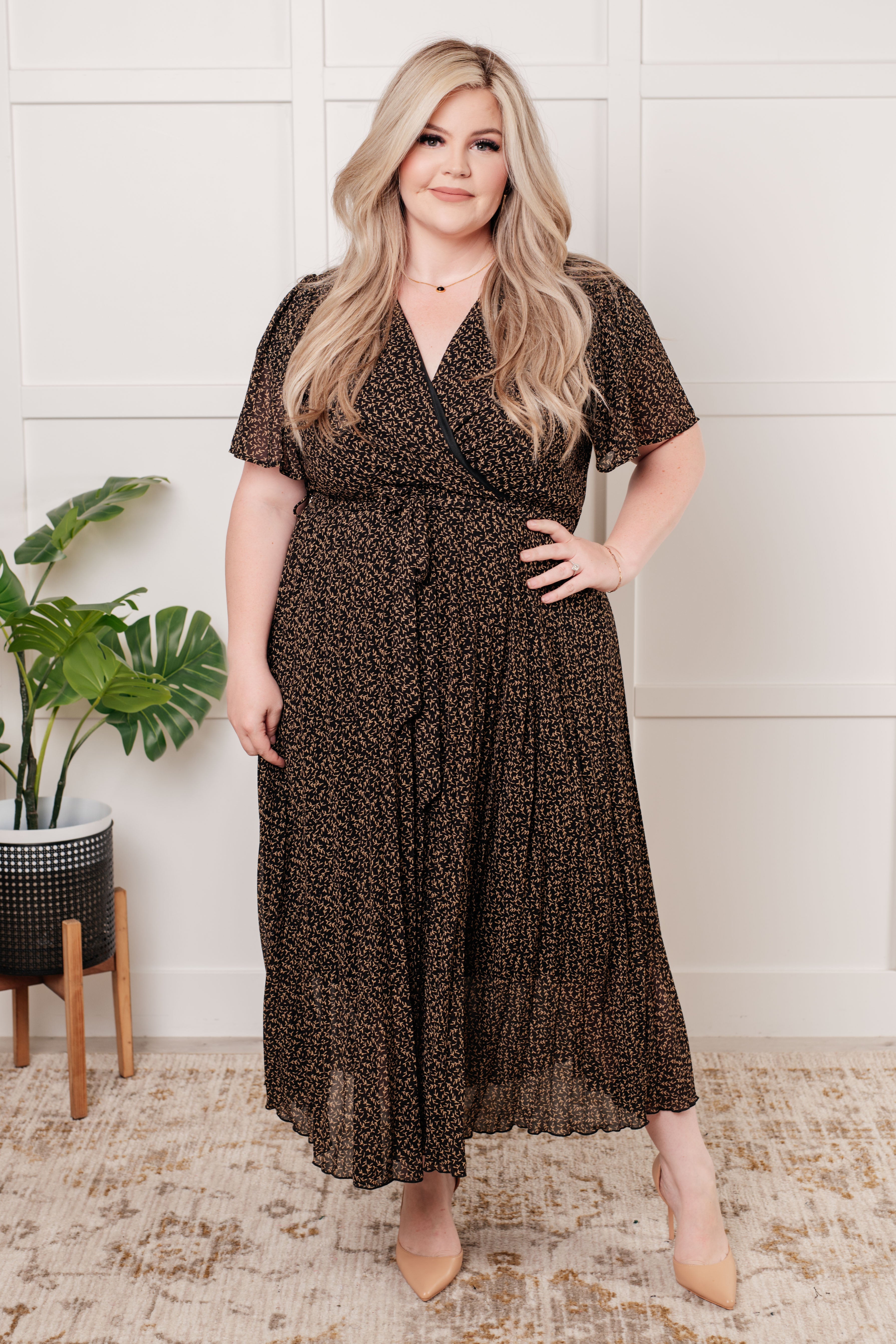 Cause a Scene Surplice Neck Dress Dresses Ave Shops- Tilden Co.