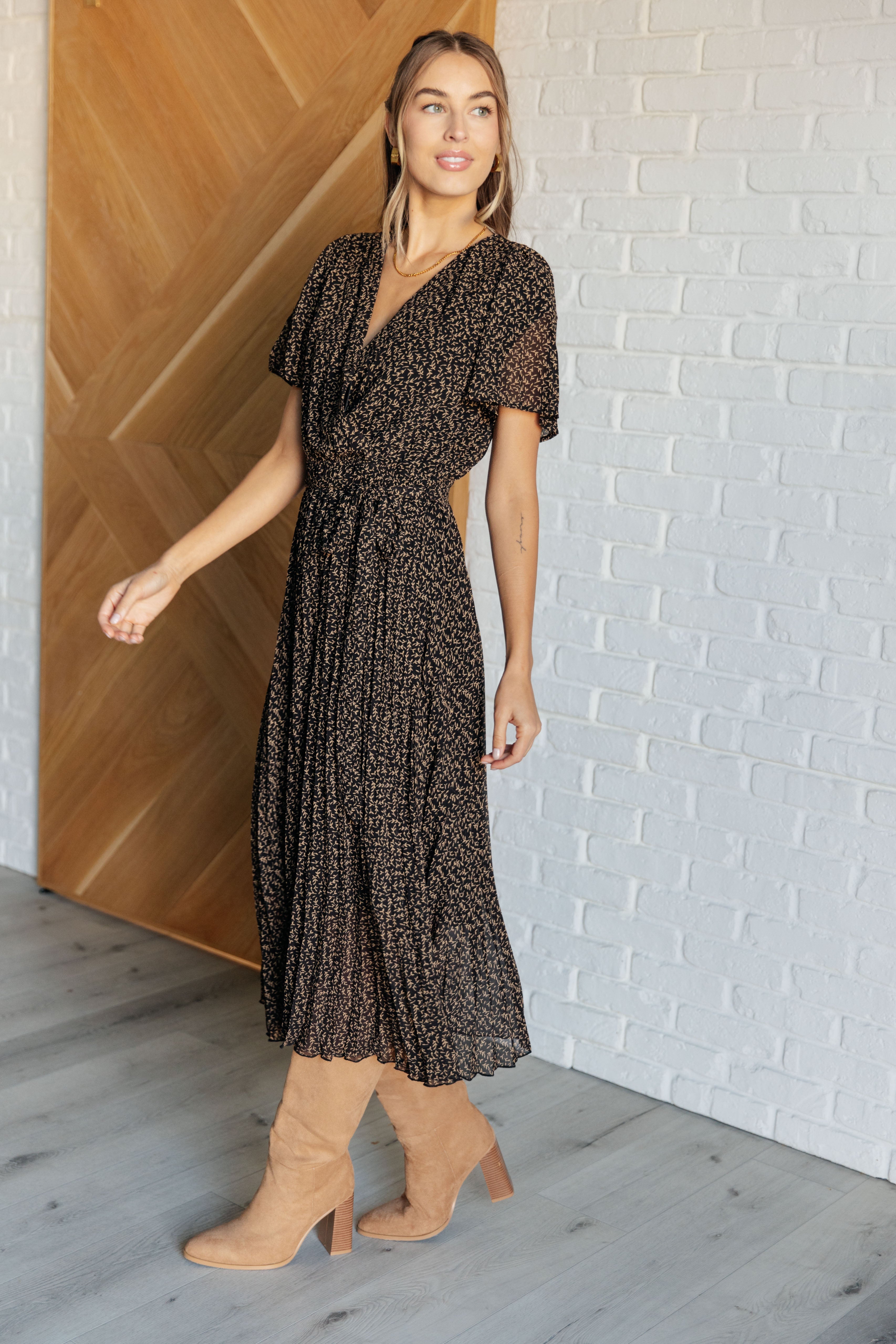 Cause a Scene Surplice Neck Dress Dresses Ave Shops- Tilden Co.