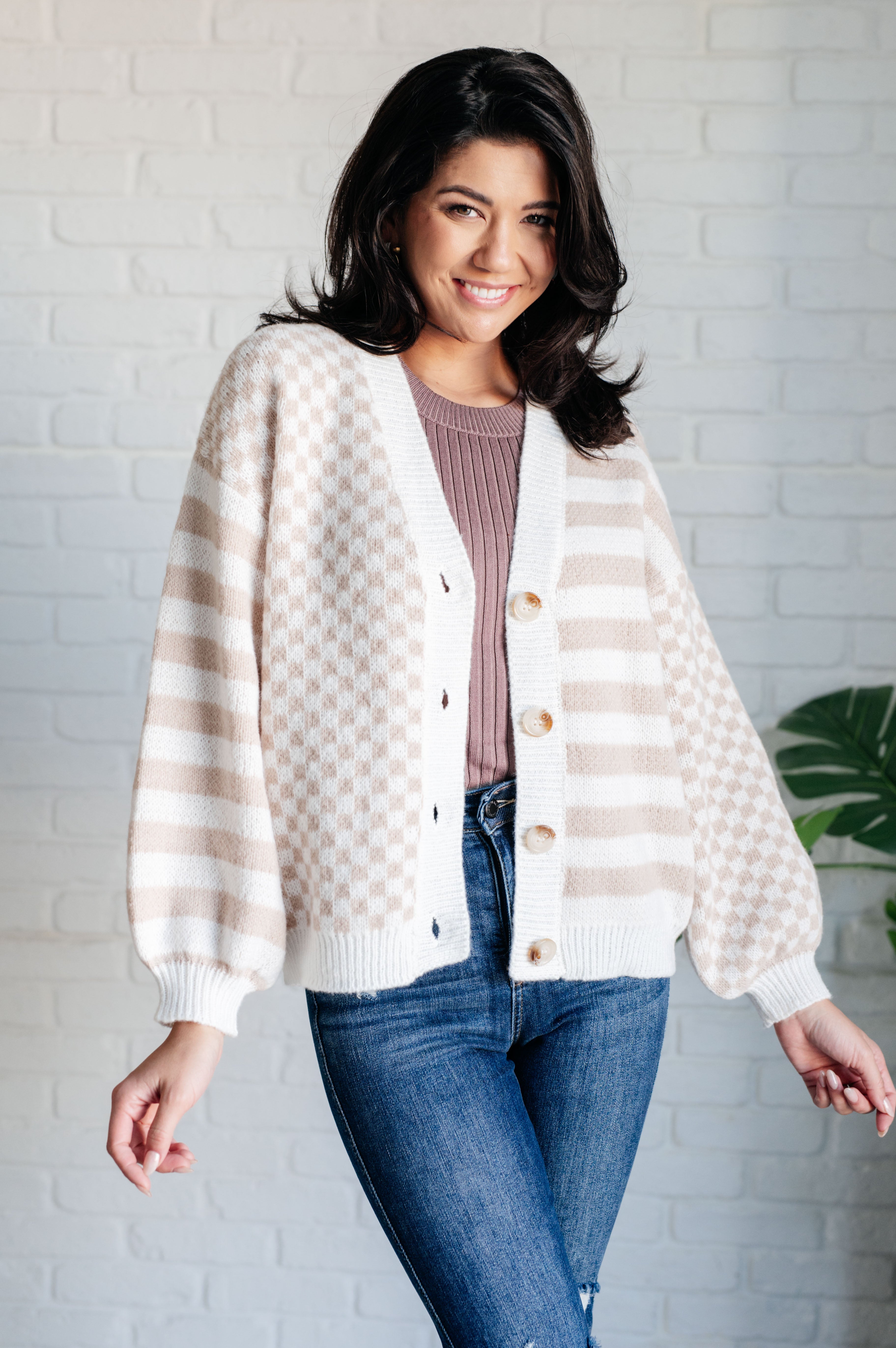 Check That Line Cardigan Layers Ave Shops- Tilden Co.
