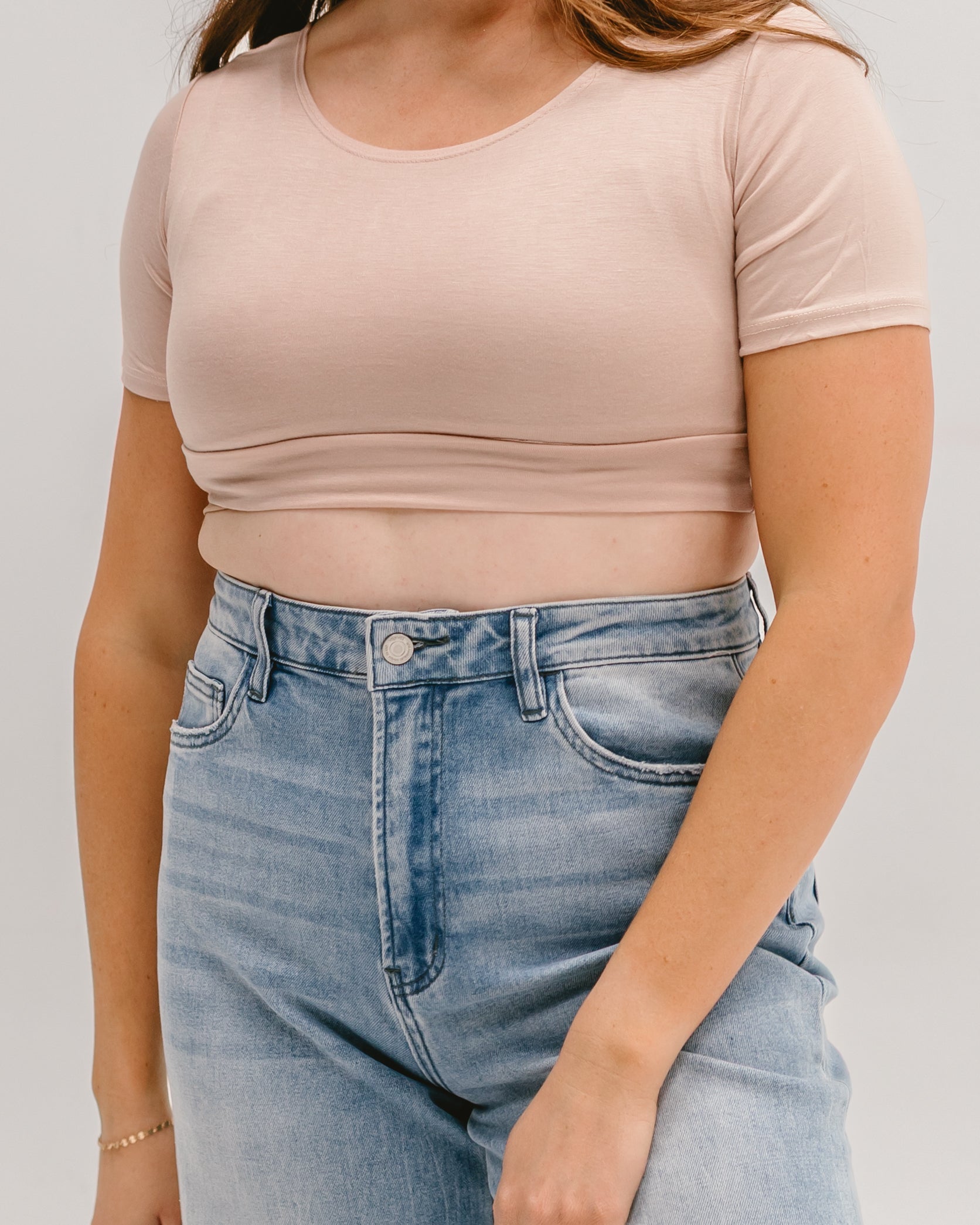 Classic Boyfriend Halftee Nude / XS Nude XS Layering Top HALFTEE Layering Fashions- Tilden Co.