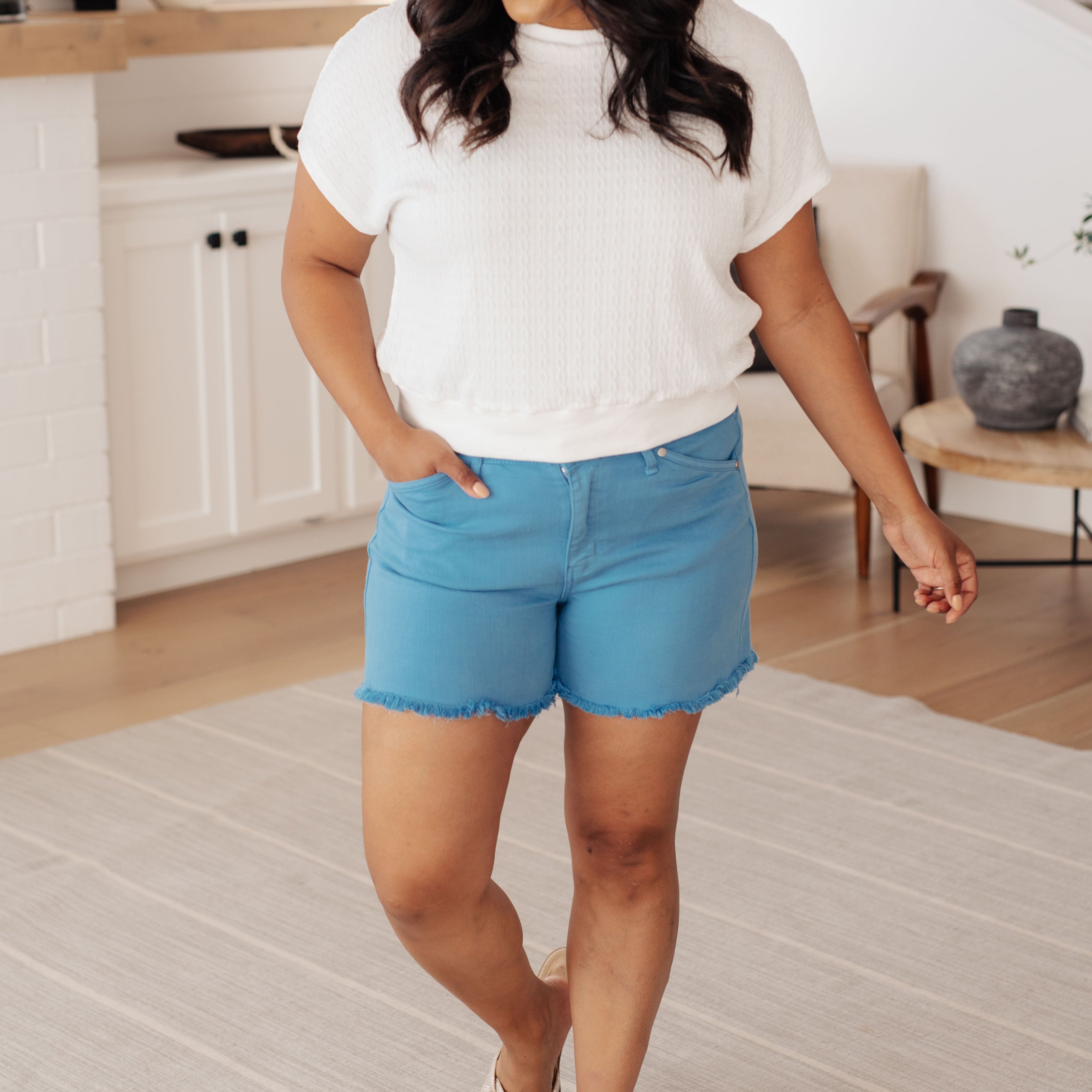 Clearly Classic Short Sleeve Top in White Tops Ave Shops- Tilden Co.