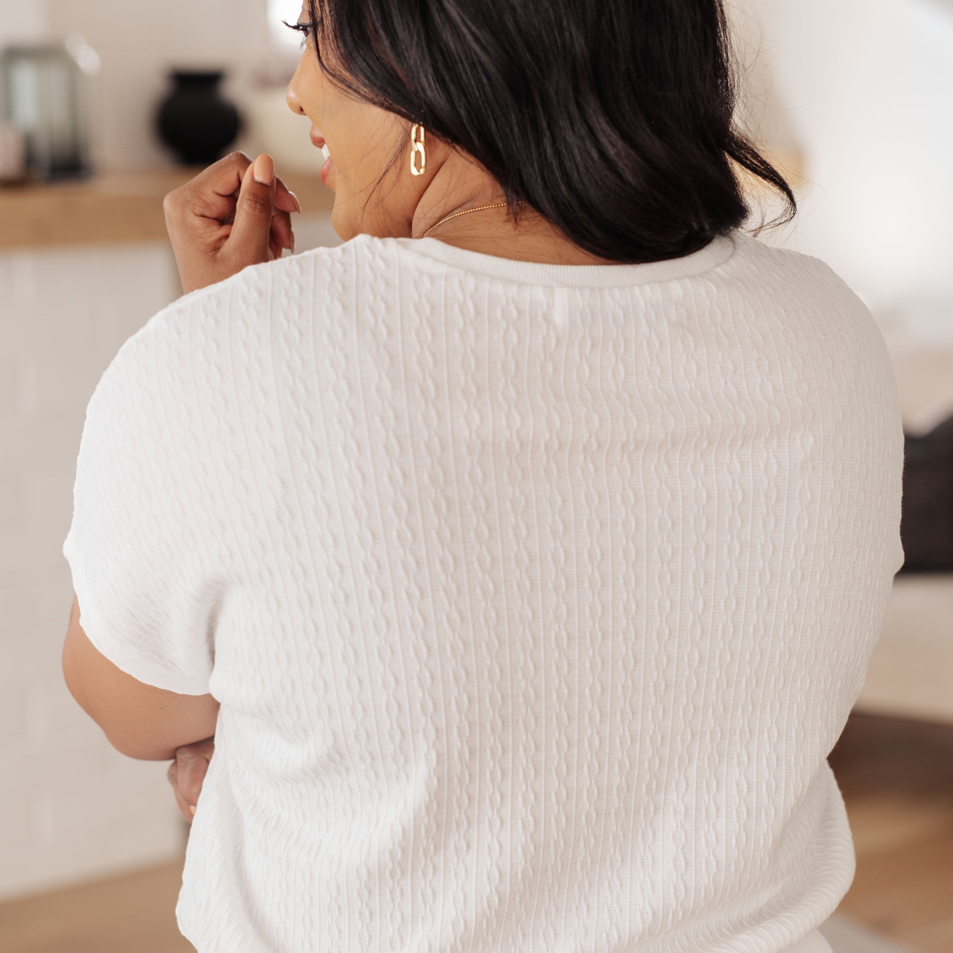 Clearly Classic Short Sleeve Top in White Tops Ave Shops- Tilden Co.