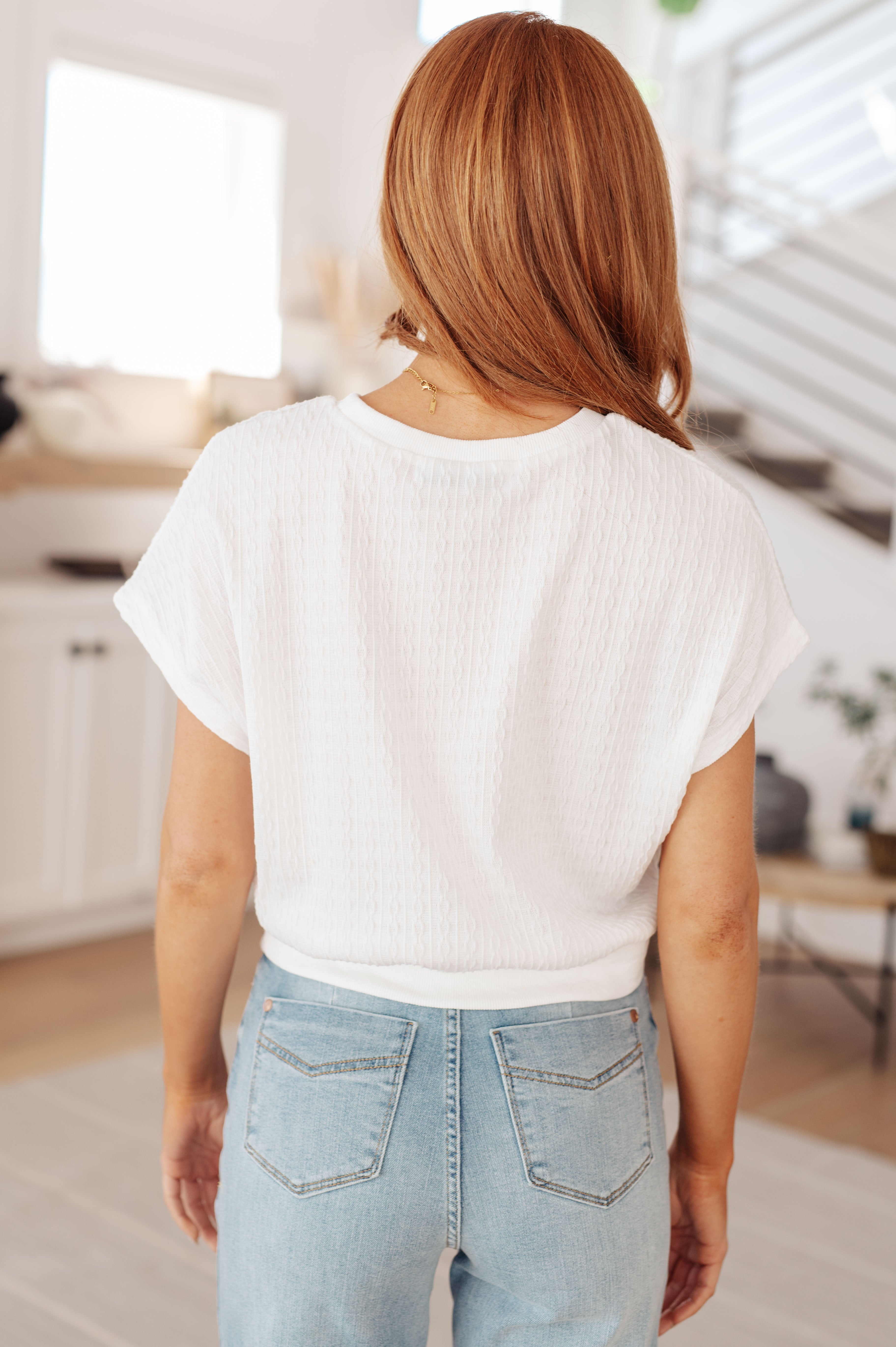 Clearly Classic Short Sleeve Top in White Tops Ave Shops- Tilden Co.