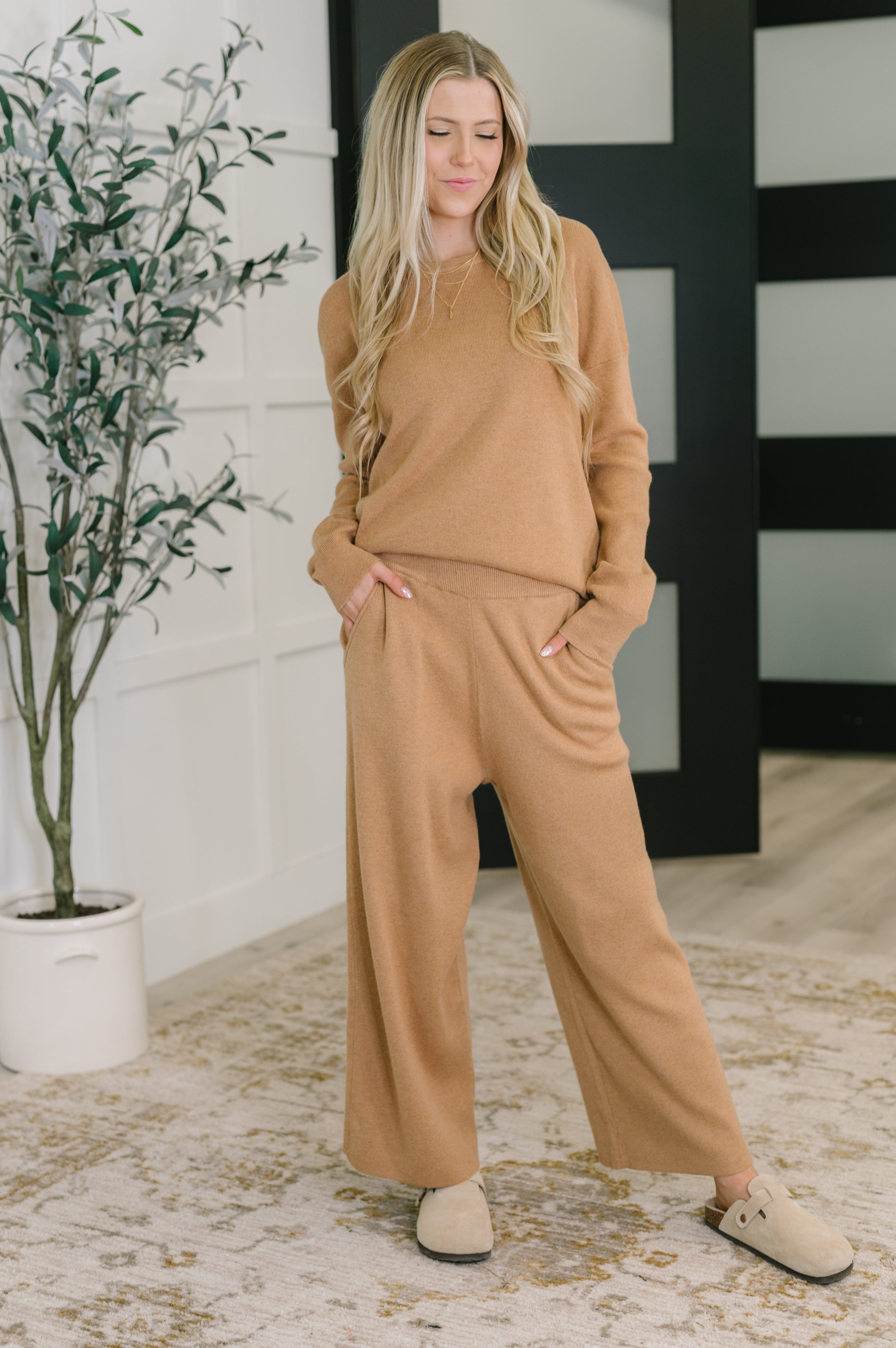 Clove Sweater in Camel Womens Ave Shops- Tilden Co.