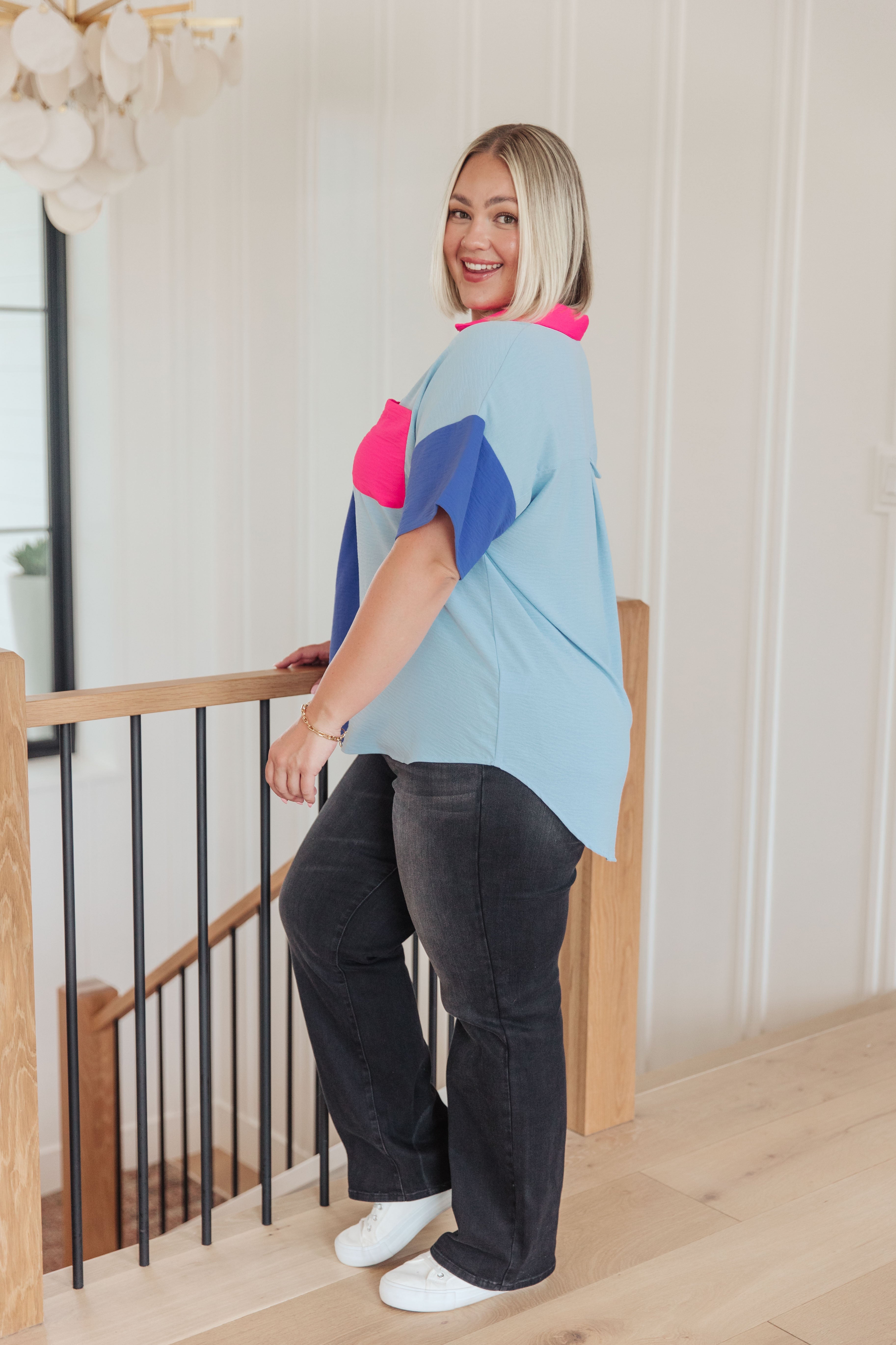 Color Me Cool Color Block Top Tops Ave Shops- Tilden Co.