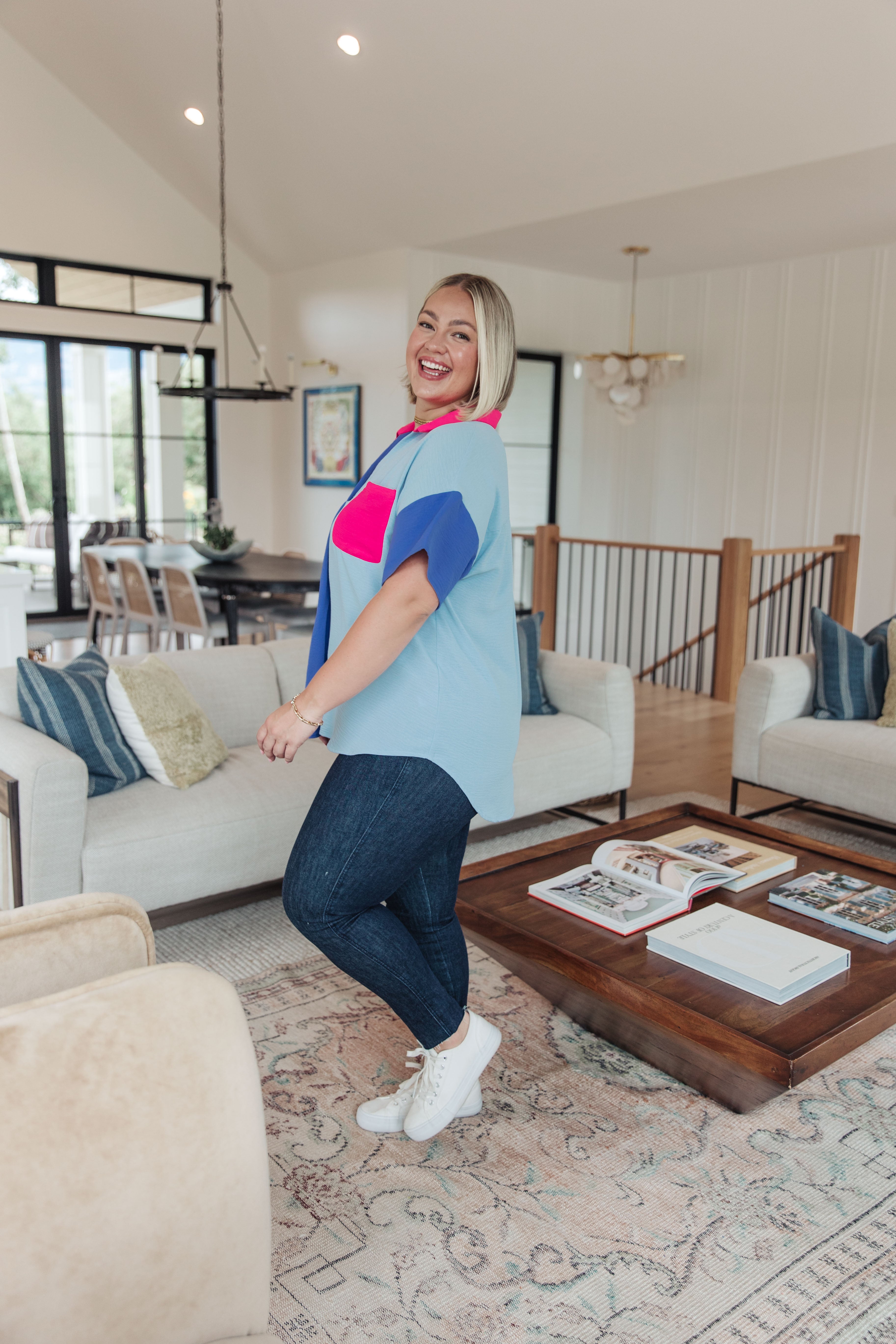 Color Me Cool Color Block Top Tops Ave Shops- Tilden Co.