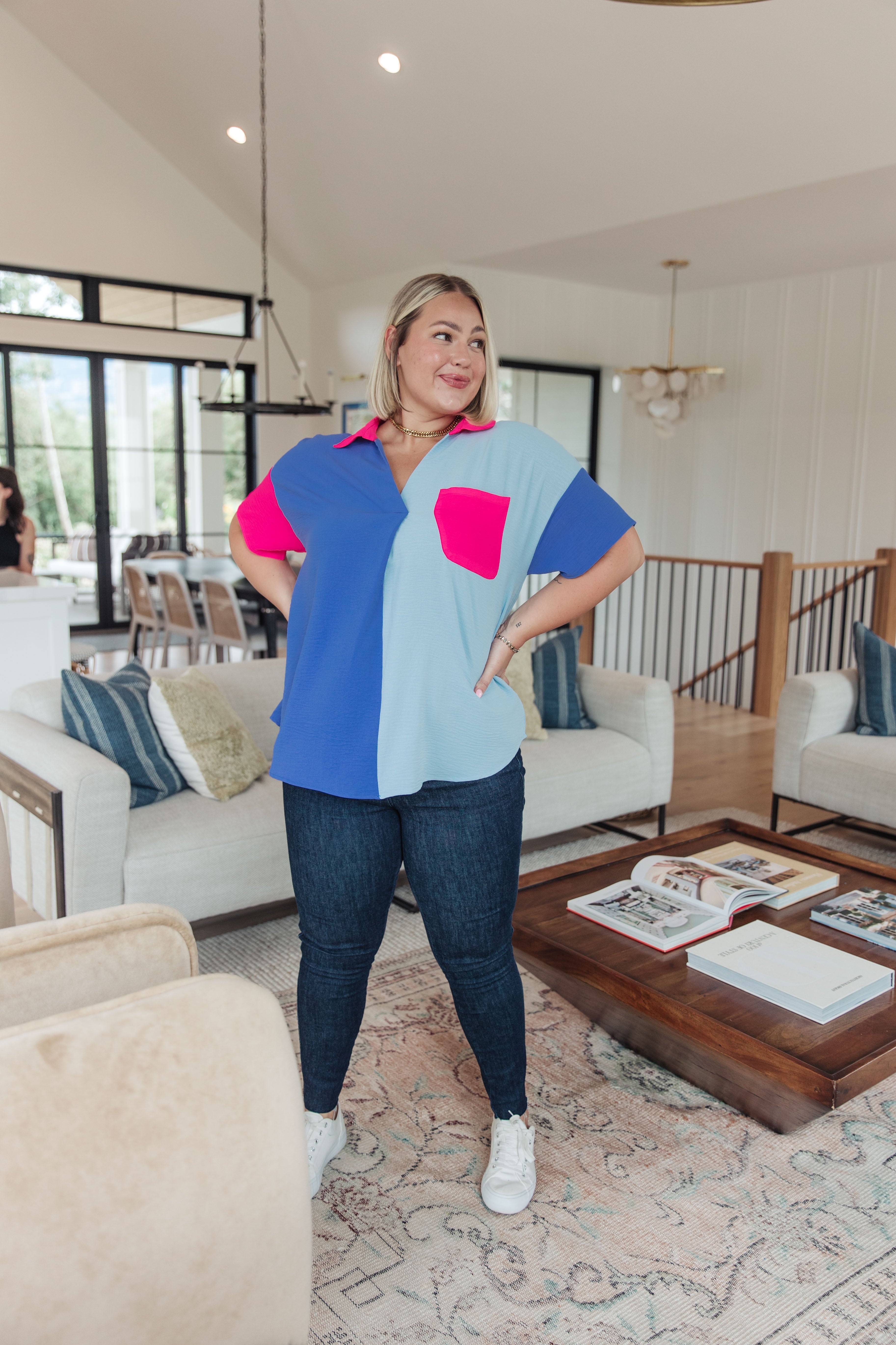 Color Me Cool Color Block Top Tops Ave Shops- Tilden Co.