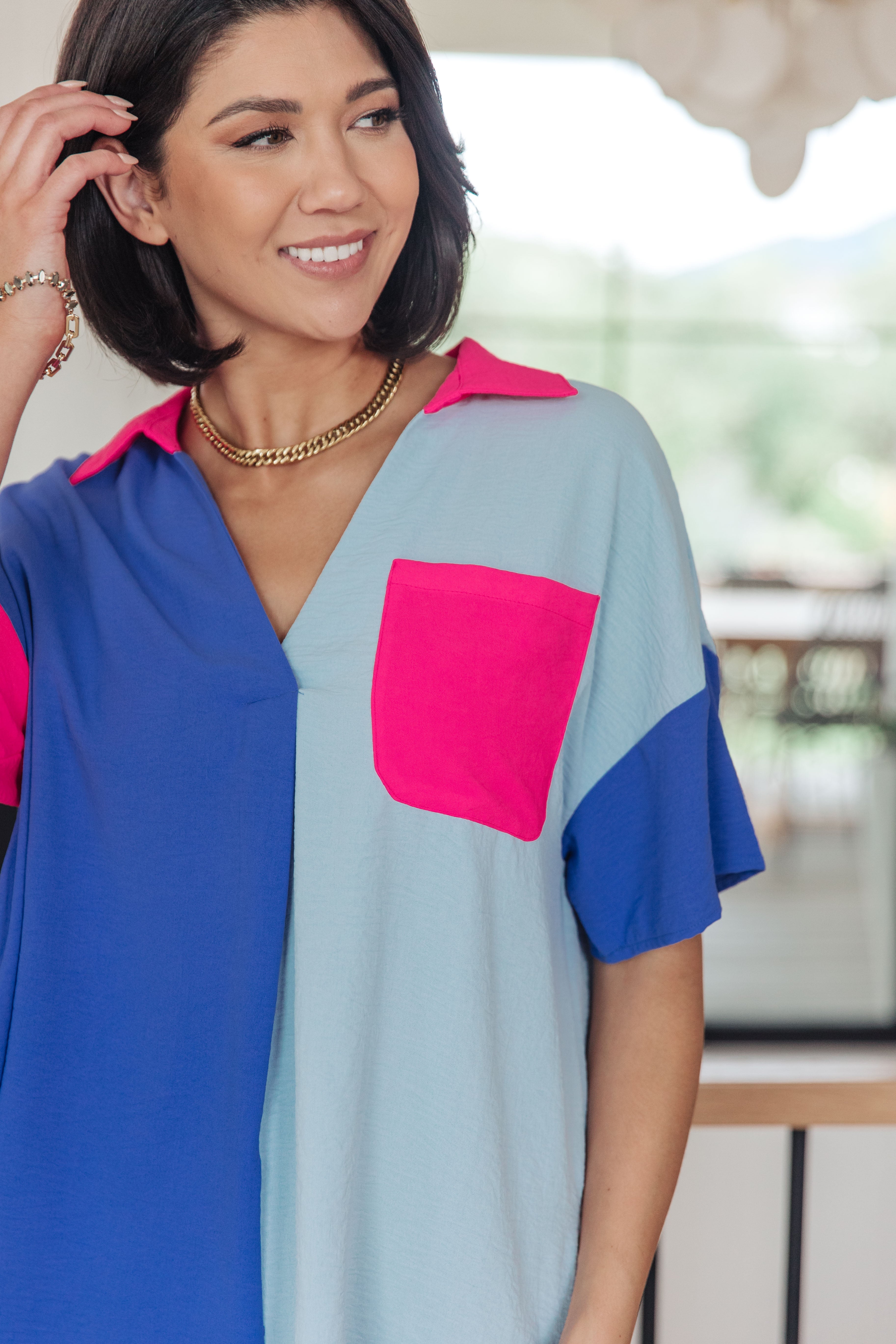 Color Me Cool Color Block Top Tops Ave Shops- Tilden Co.