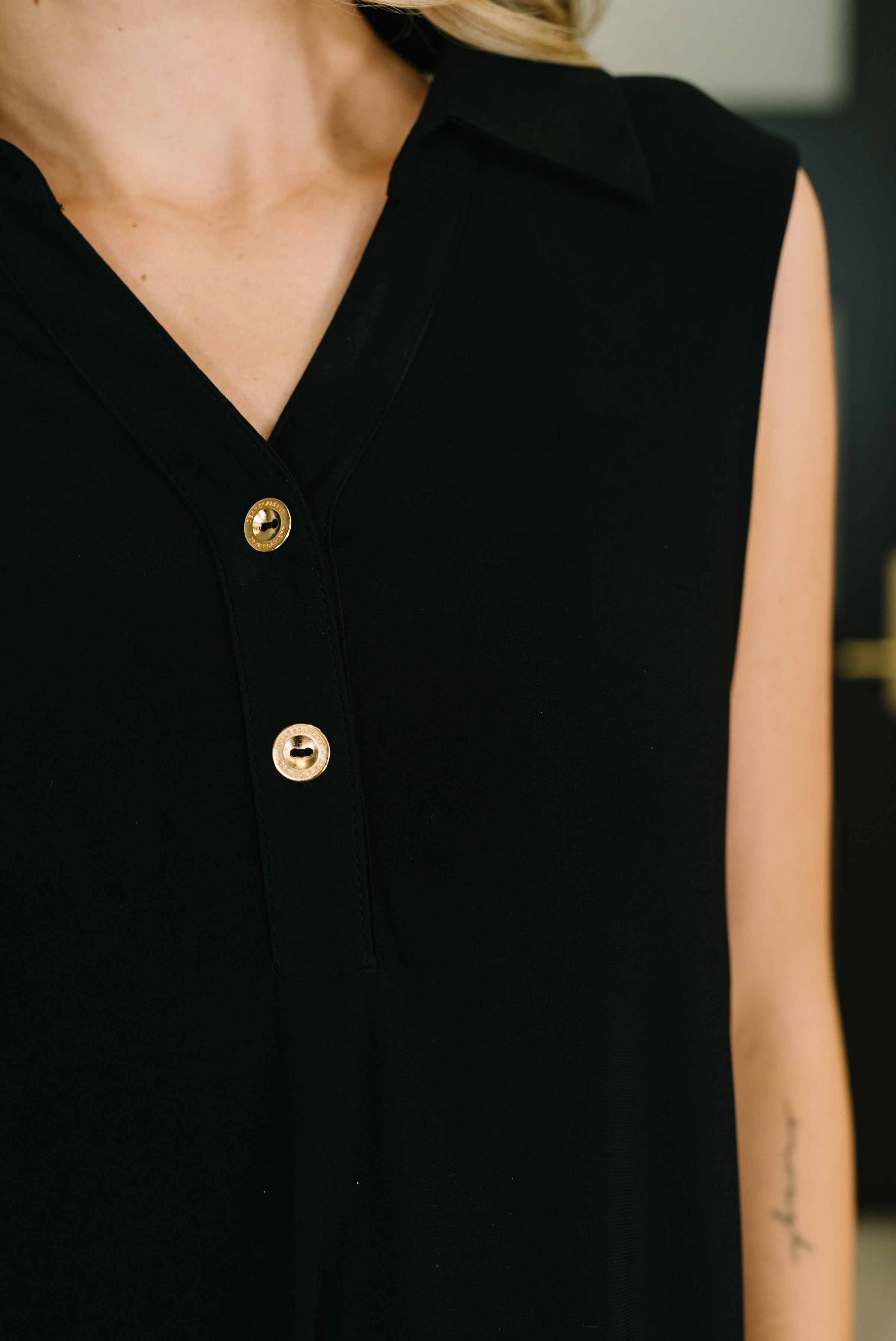 Coral Sands Collared Tank Dress in Black Womens Ave Shops- Tilden Co.