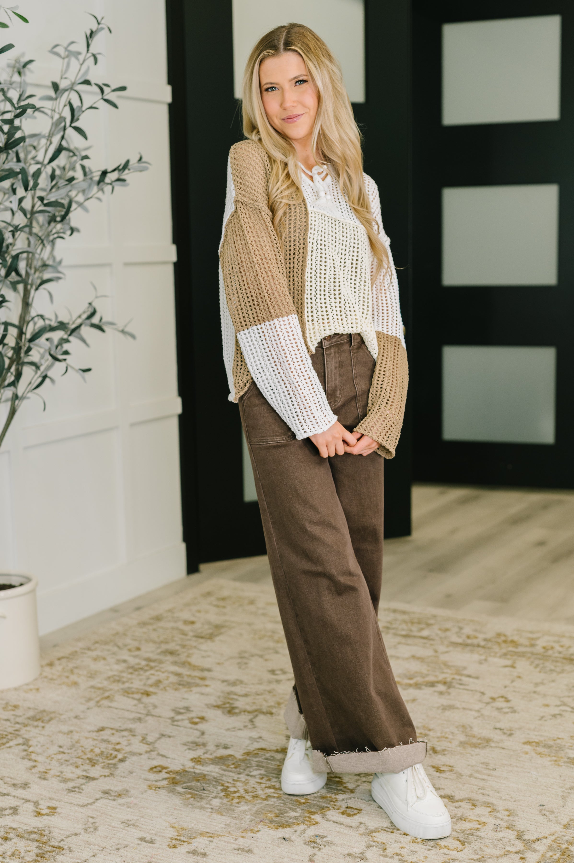 Corner of the Block Loose Knit Sweater Womens Ave Shops- Tilden Co.