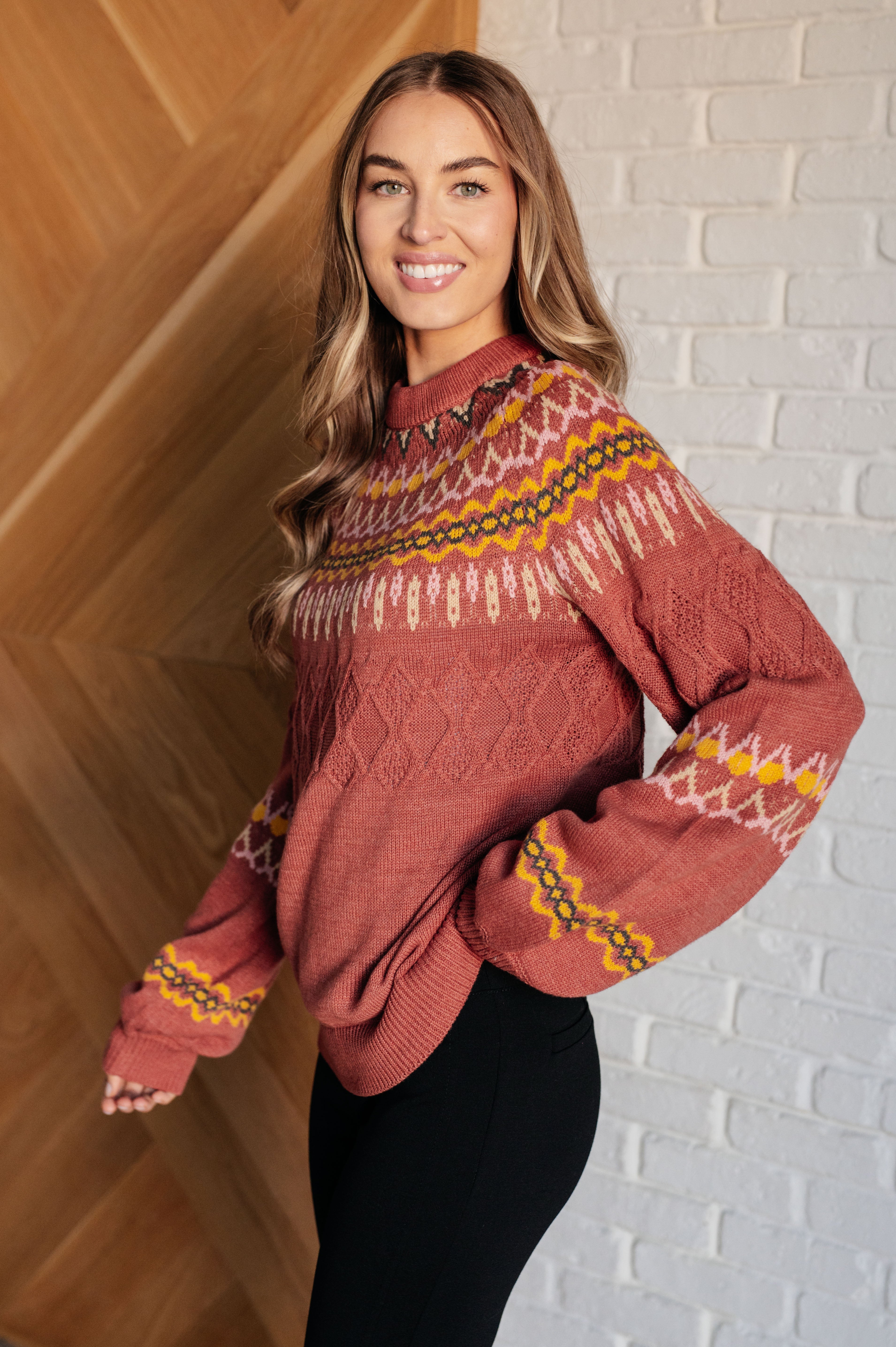 Cozy Chalet Fair Isle Sweater Tops Ave Shops- Tilden Co.