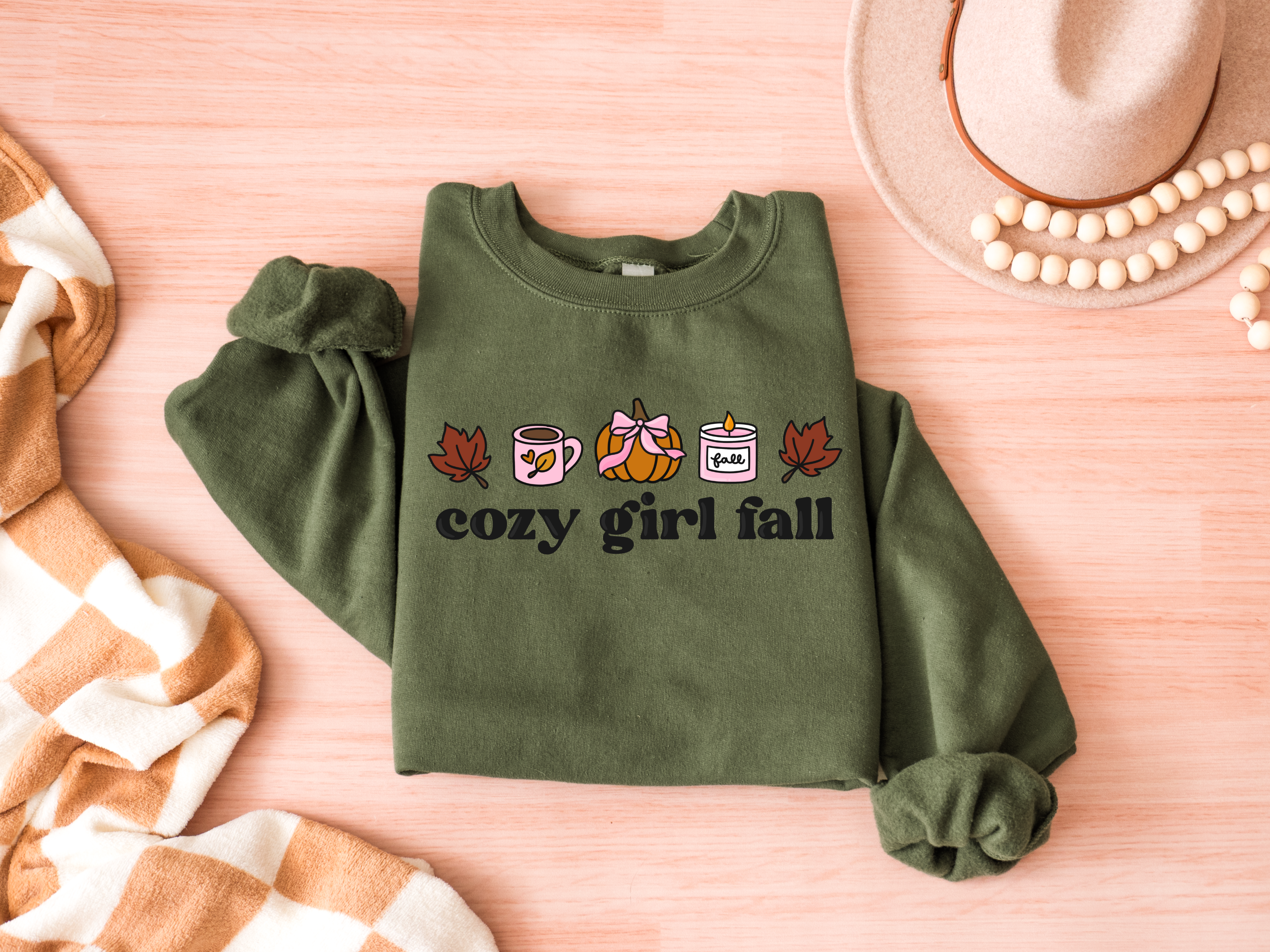 Cozy Girl Fall Graphic Tee and Sweatshirt Womens Ave Shops- Tilden Co.