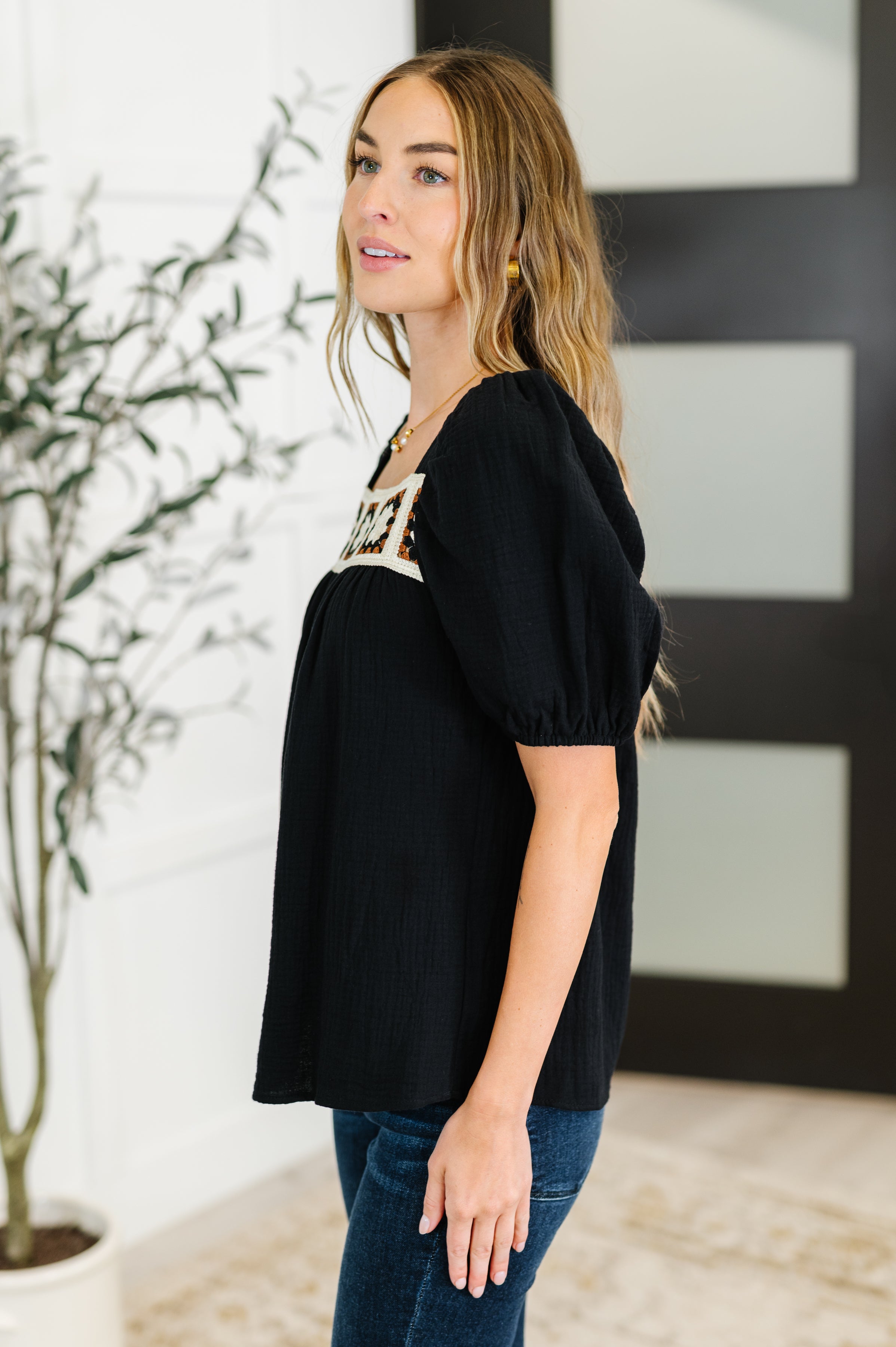 Craft Night Crochet Detail Top Womens Ave Shops- Tilden Co.