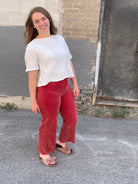 Textured Short Sleeve Blouse Tanktop BomBom- Tilden Co.