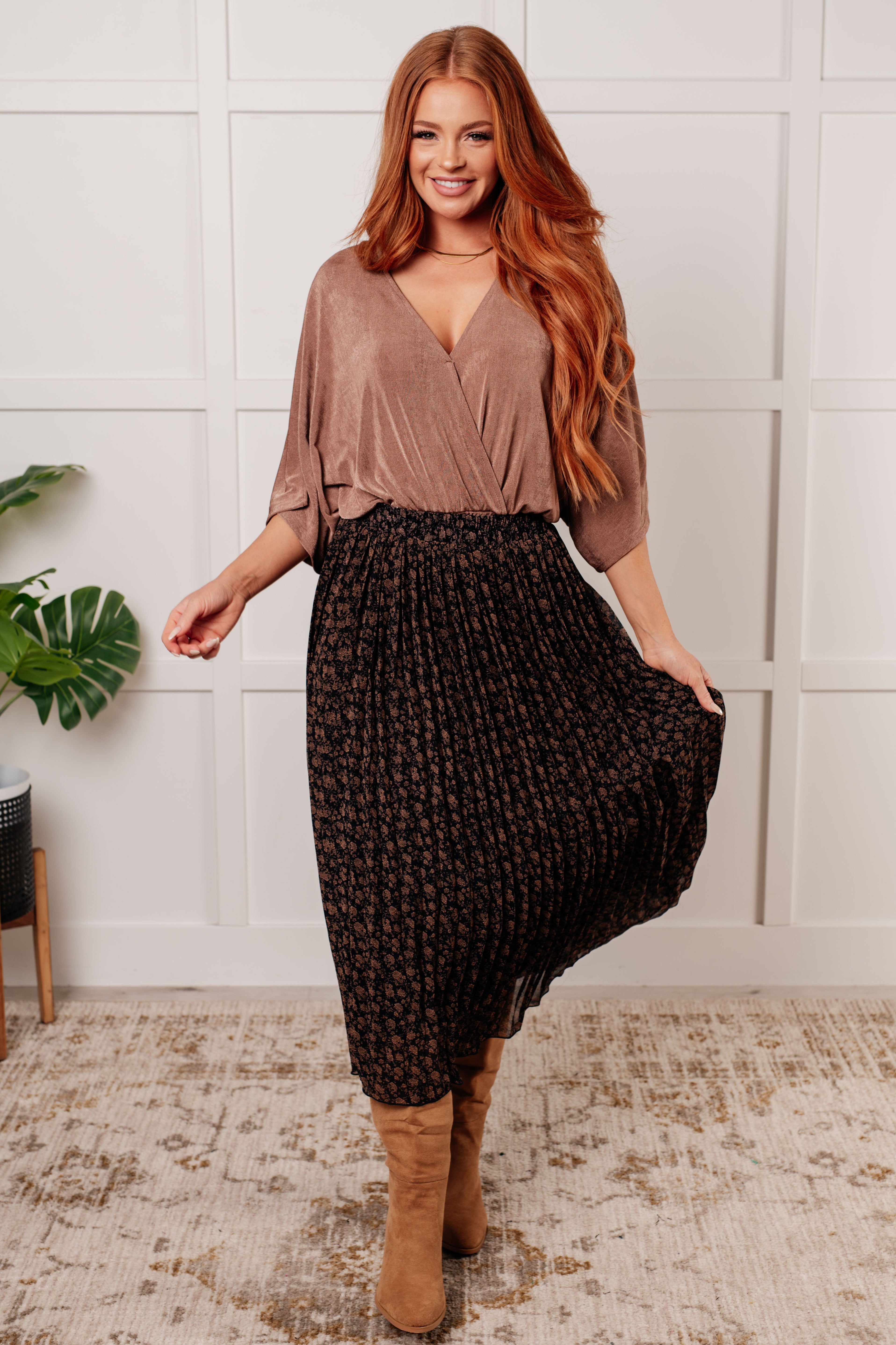 Dazzlingly Draped V-Neck Blouse Blouses Ave Shops- Tilden Co.