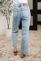 Debbie High Rise Stone Wash Straight Fit Jeans Womens Ave Shops- Tilden Co.
