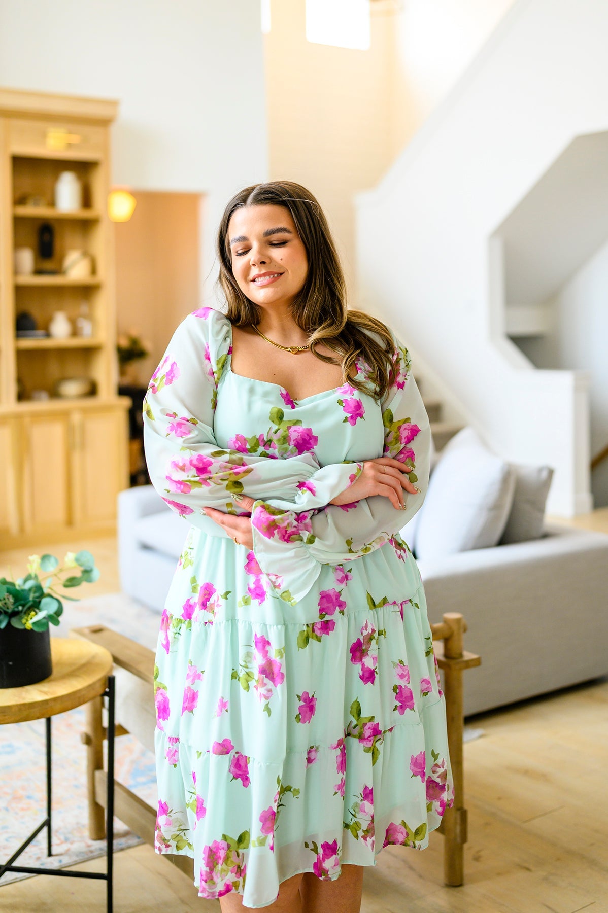 Delightfully Yours Floral Dress Womens Ave Shops- Tilden Co.