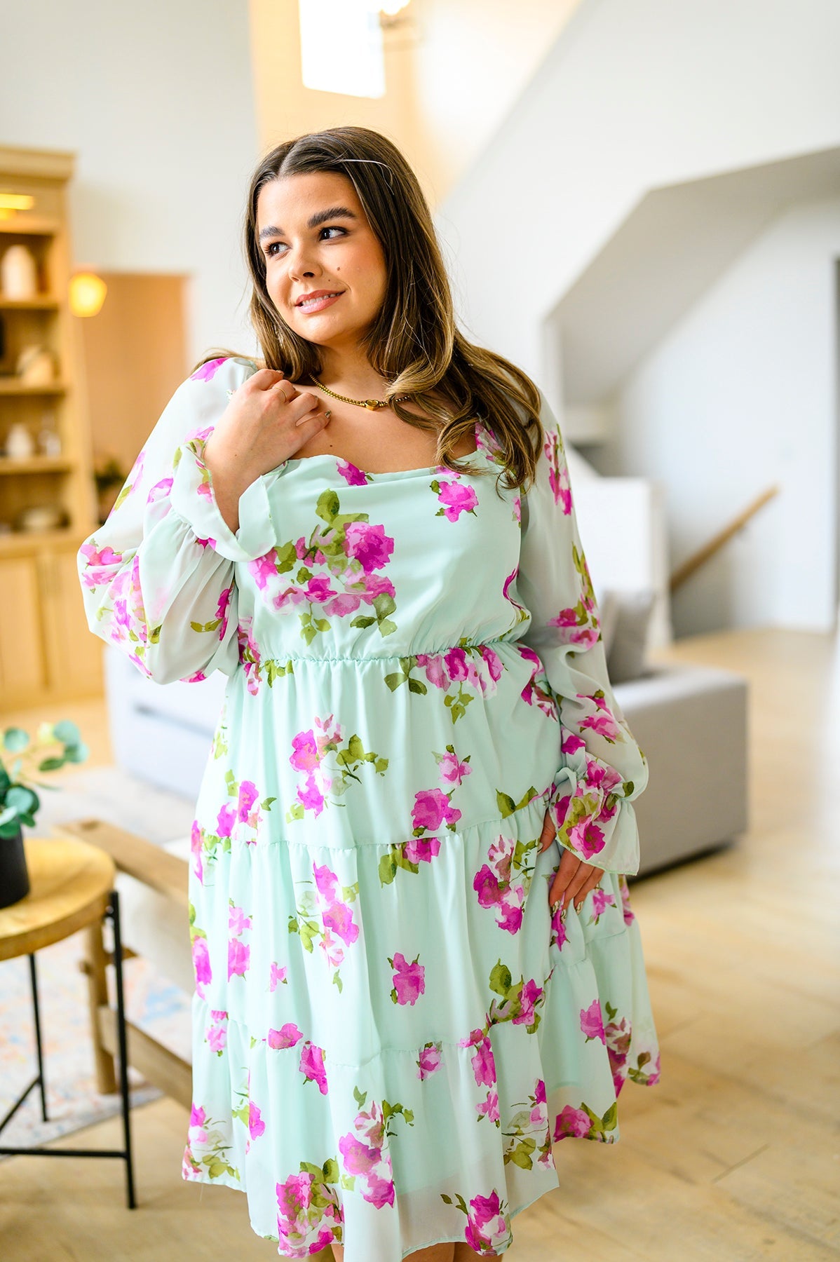 Delightfully Yours Floral Dress Womens Ave Shops- Tilden Co.