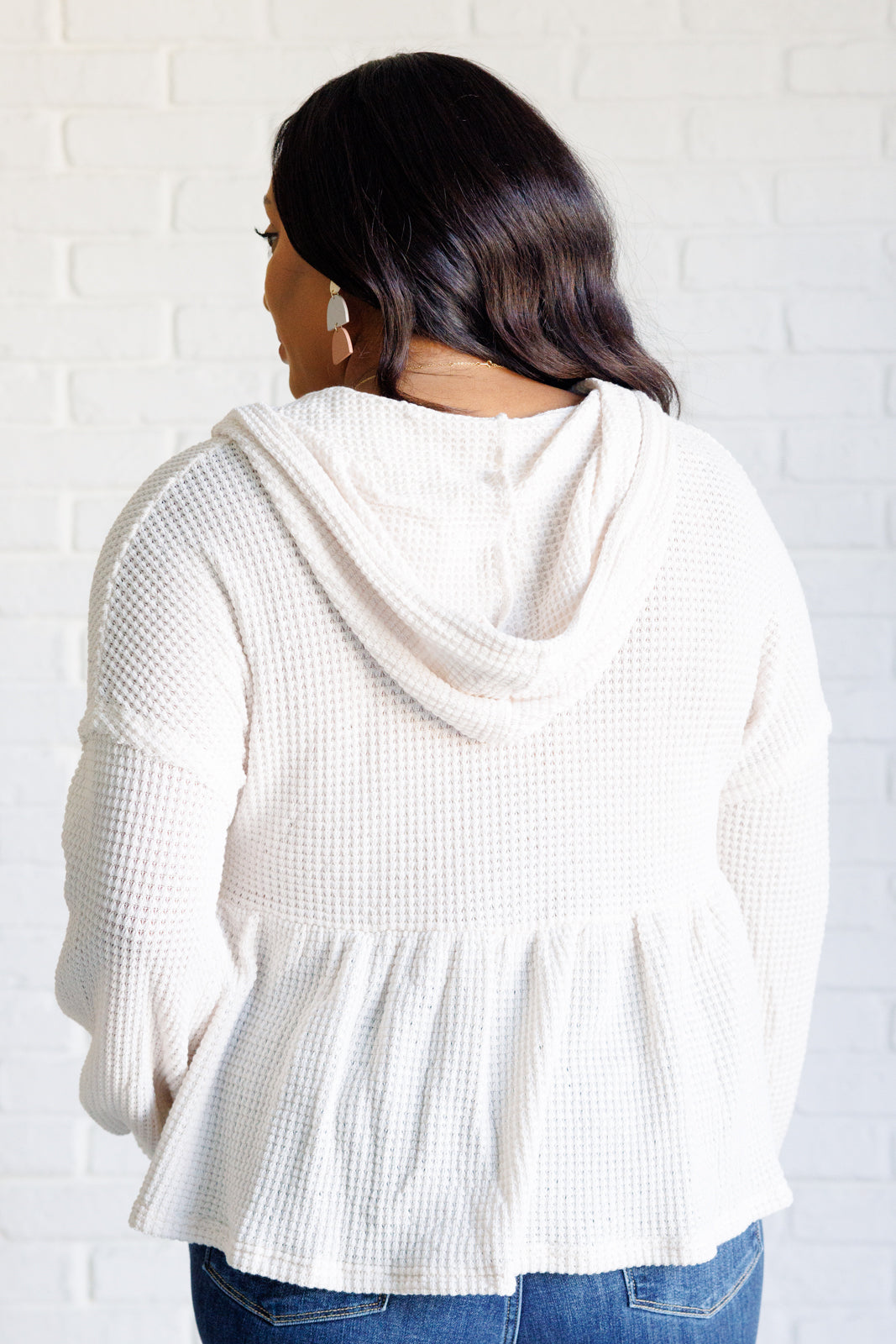 Don't Waffle About Waffle Knit Hoodie Tops Ave Shops- Tilden Co.