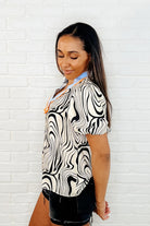 Don't Want to Wait Zebra Print Top Womens Ave Shops- Tilden Co.