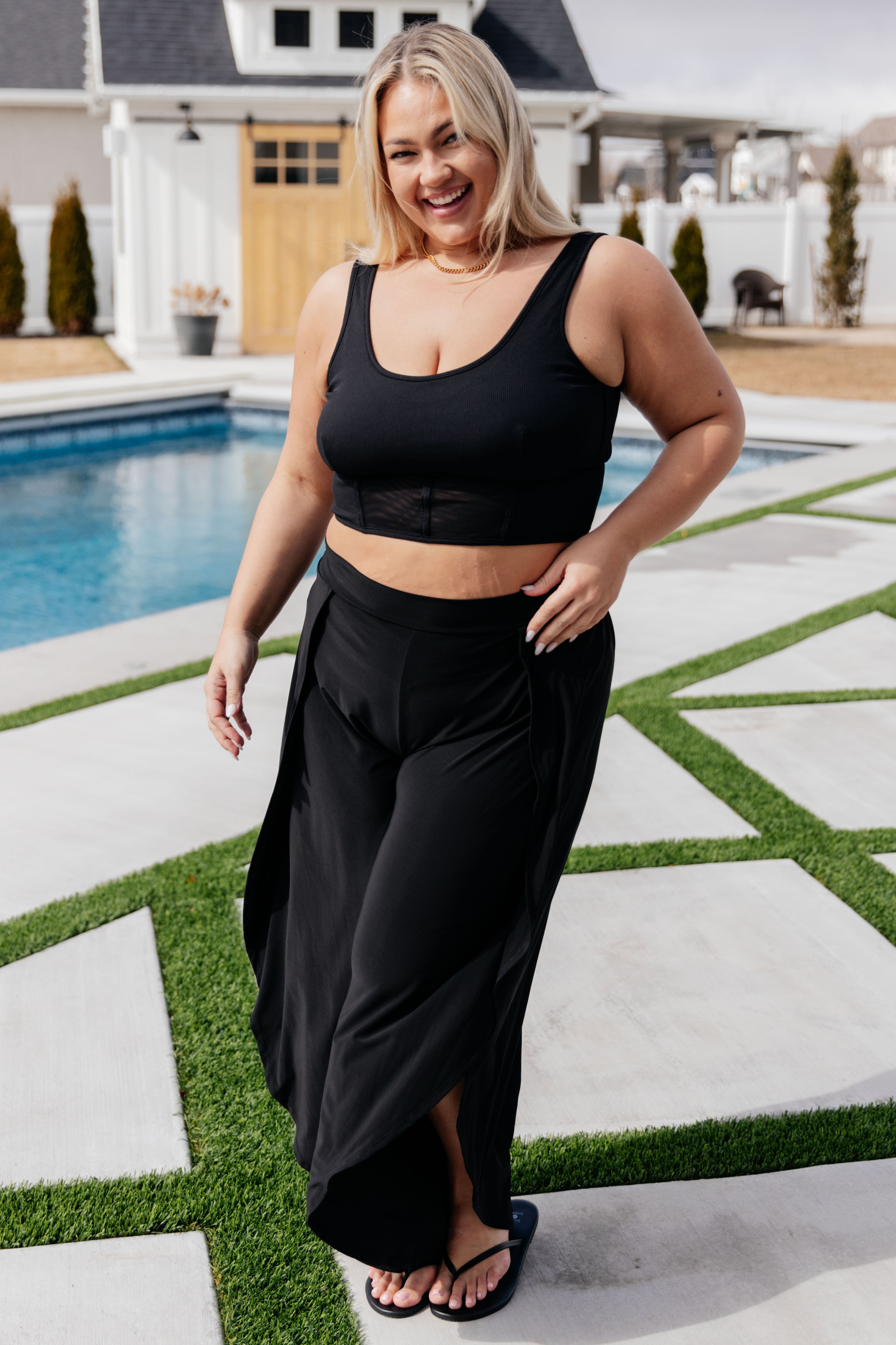 Down the Block, On A Beach Two Piece Swimsuit Swimwear Ave Shops- Tilden Co.