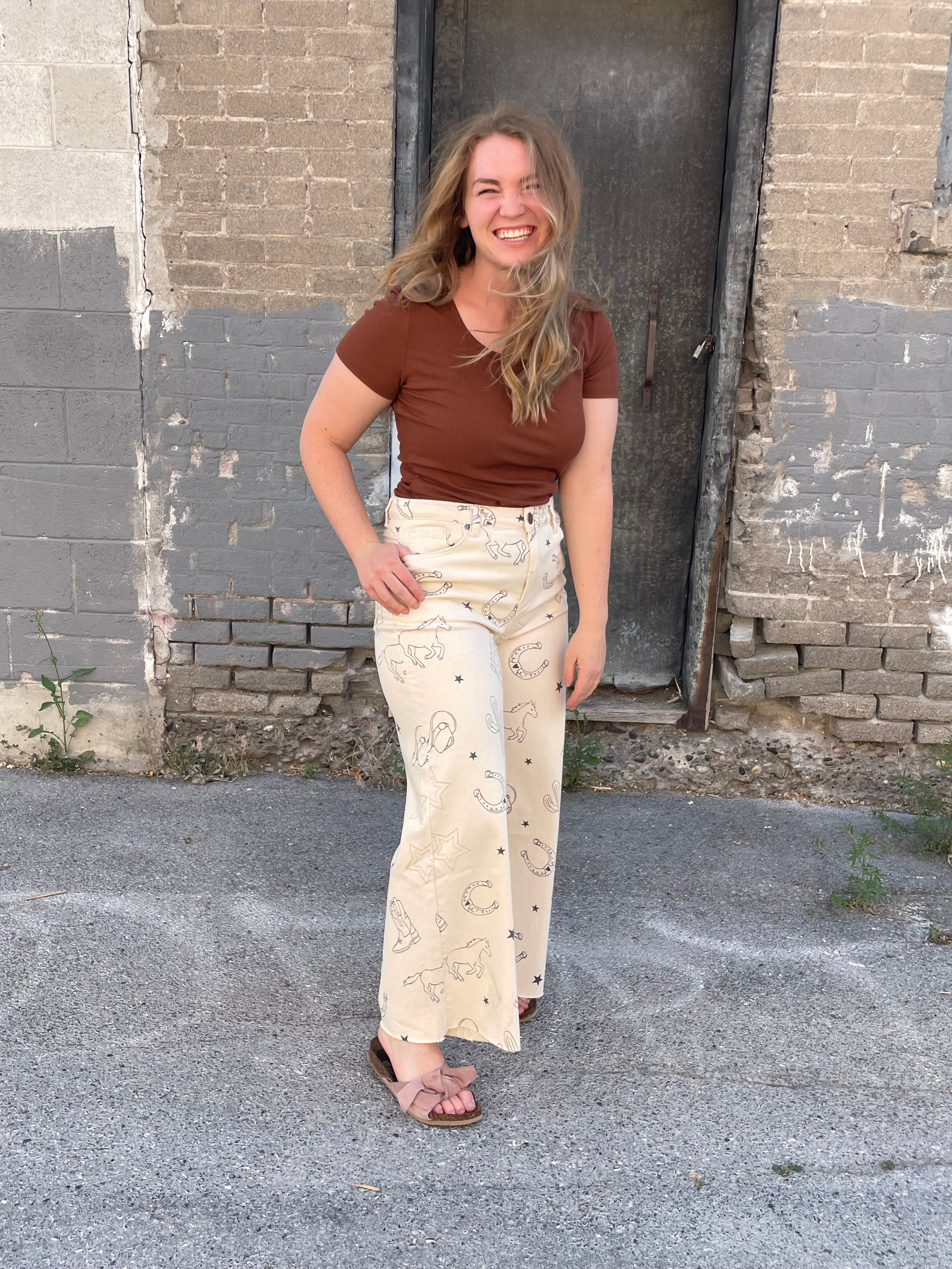 Western Printed Twill Pants Casual Pants Easel- Tilden Co.