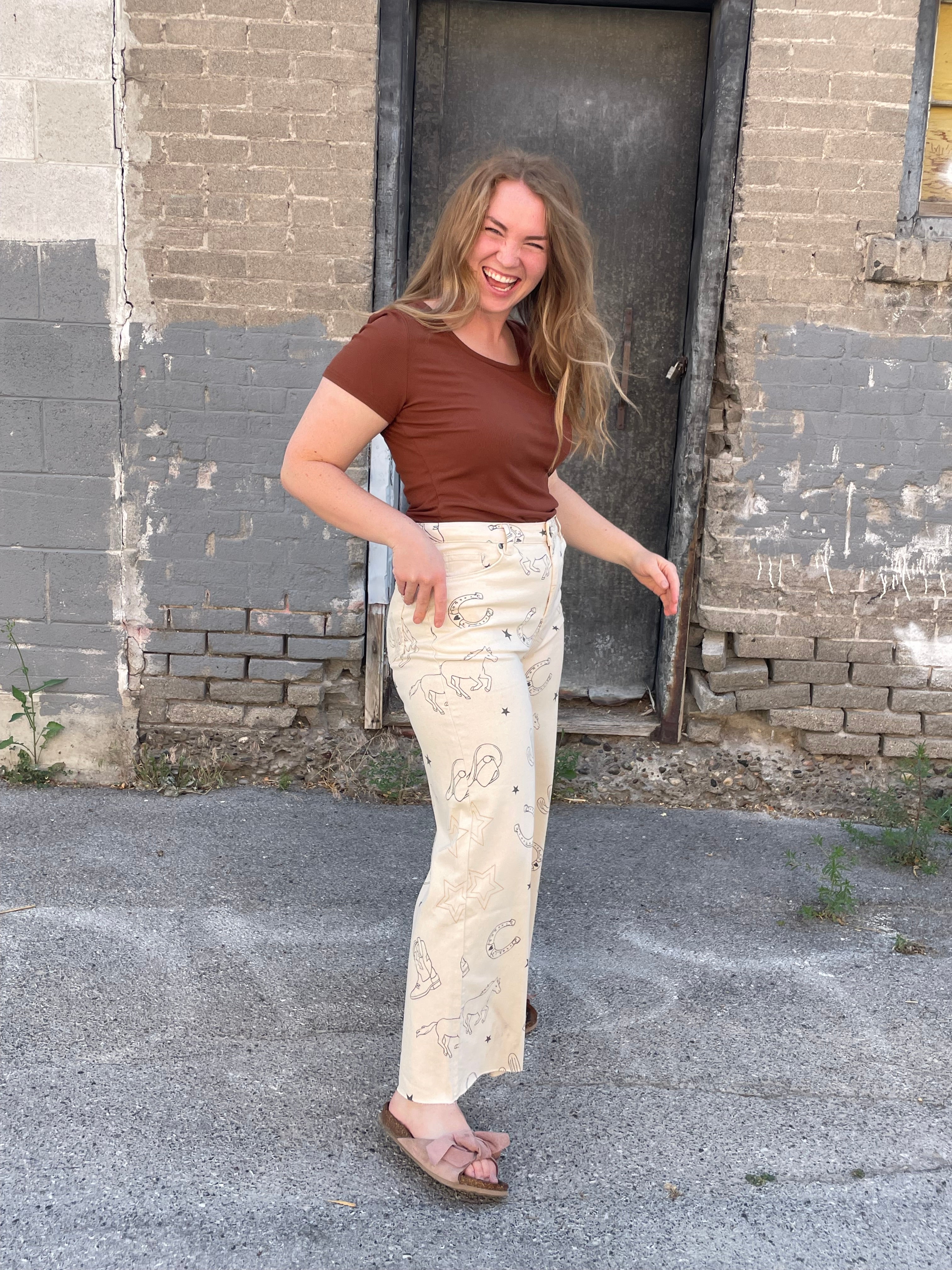 Western Printed Twill Pants Casual Pants Easel- Tilden Co.